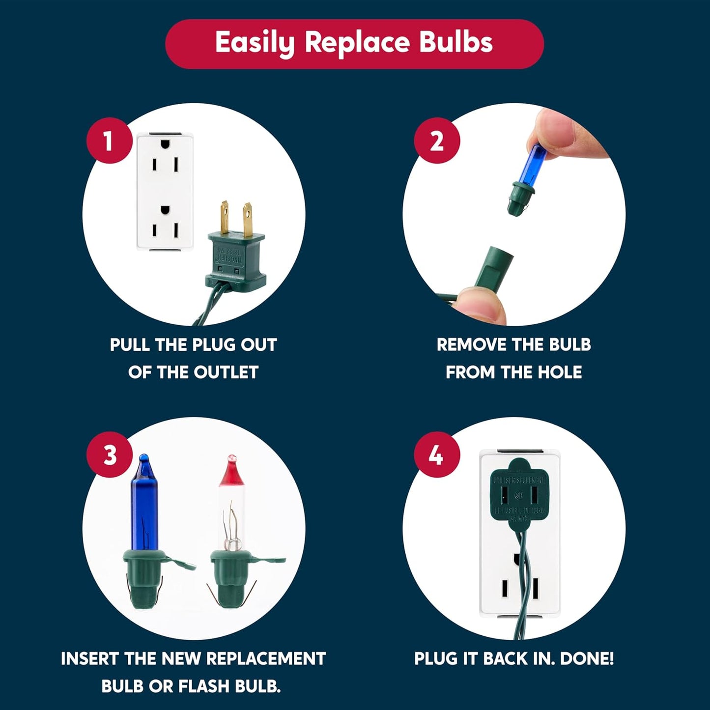 Joiedomi Blue Christmas String Lights,100 Count 22.3FT Christmas Fairy Tree Lights Plug in for Indoor Outdoor Xmas Decorations Patio Holiday Theme Party Yard House,Green Wire