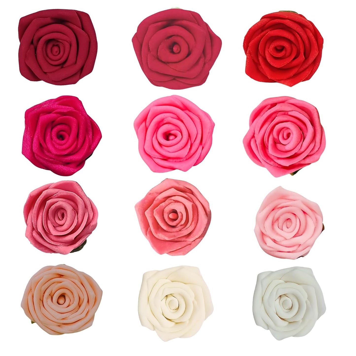 Confect Edible Rose Toppers – Confect Edible Ombre Rose Toppers – Pack of 12 Cupcake & Doughnut Toppers for Cake Decoration- Vegan, Gluten-Free, Soy-Free, Dairy-Free, Palm Oil-Free