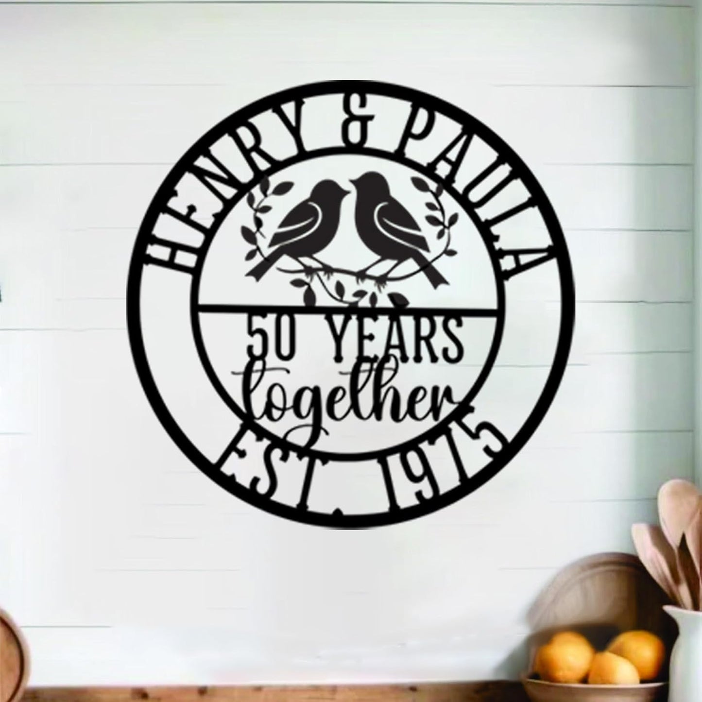 NAZENTI Personalized Metal Sign 50th Wedding Gift For Couple, Wedding Gift, Family Name Sign, Outdoor Name, Anniversary, Home Decor, Front Door