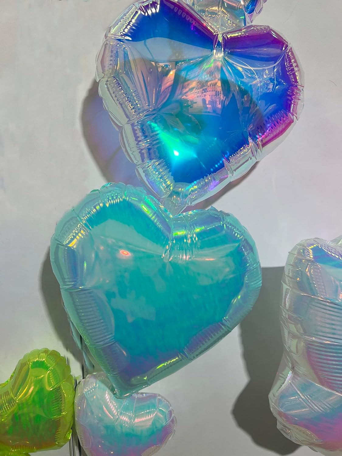 Metallic Star, Heart, and Crown Balloons, Assorted Iridescent Colors