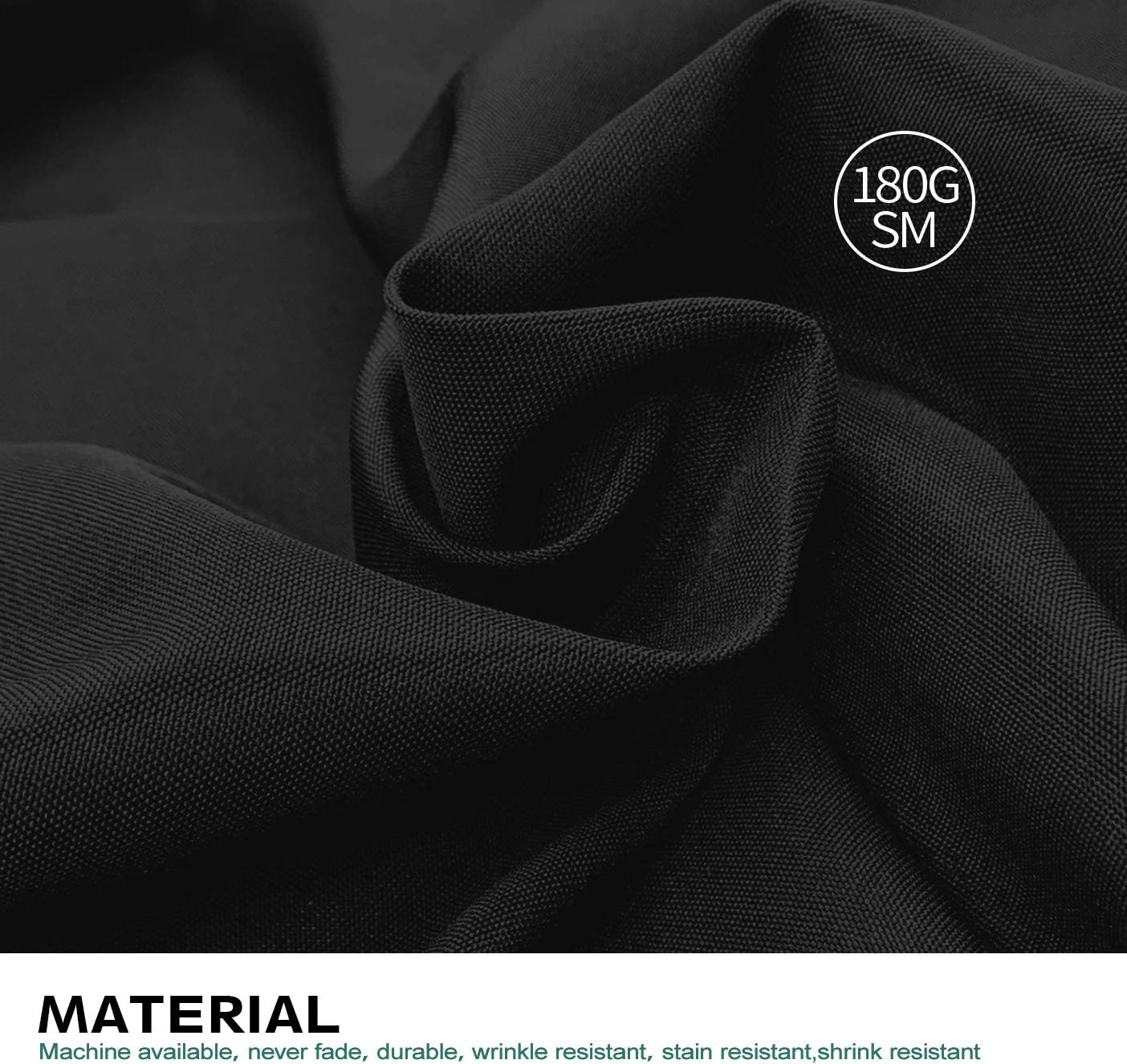 Surmente 2 Pack Black Tablecloth 90 x 132-inch Rectangular Polyester Table Cloth for Weddings, Banquets, or Restaurants