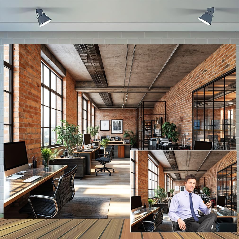 10X8ft Office Video Photo Backdrop Photography Background for Recording Conference, Zoom Home Podcast Backdrops Photo Booth Prop Decorations Wall Decor Tablecloth