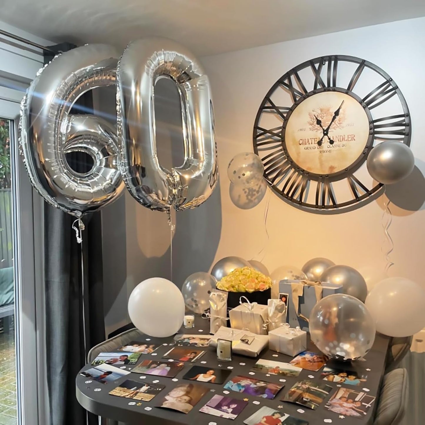 Silver 50 Balloons Number, 40 Inch Helium Foil Number 5 & 0 Balloons for 50th Birthday Decorations, Large Self Inflating Mylar 50 Balloon for Women Men Birthday Party Anniversary Decor Supplies