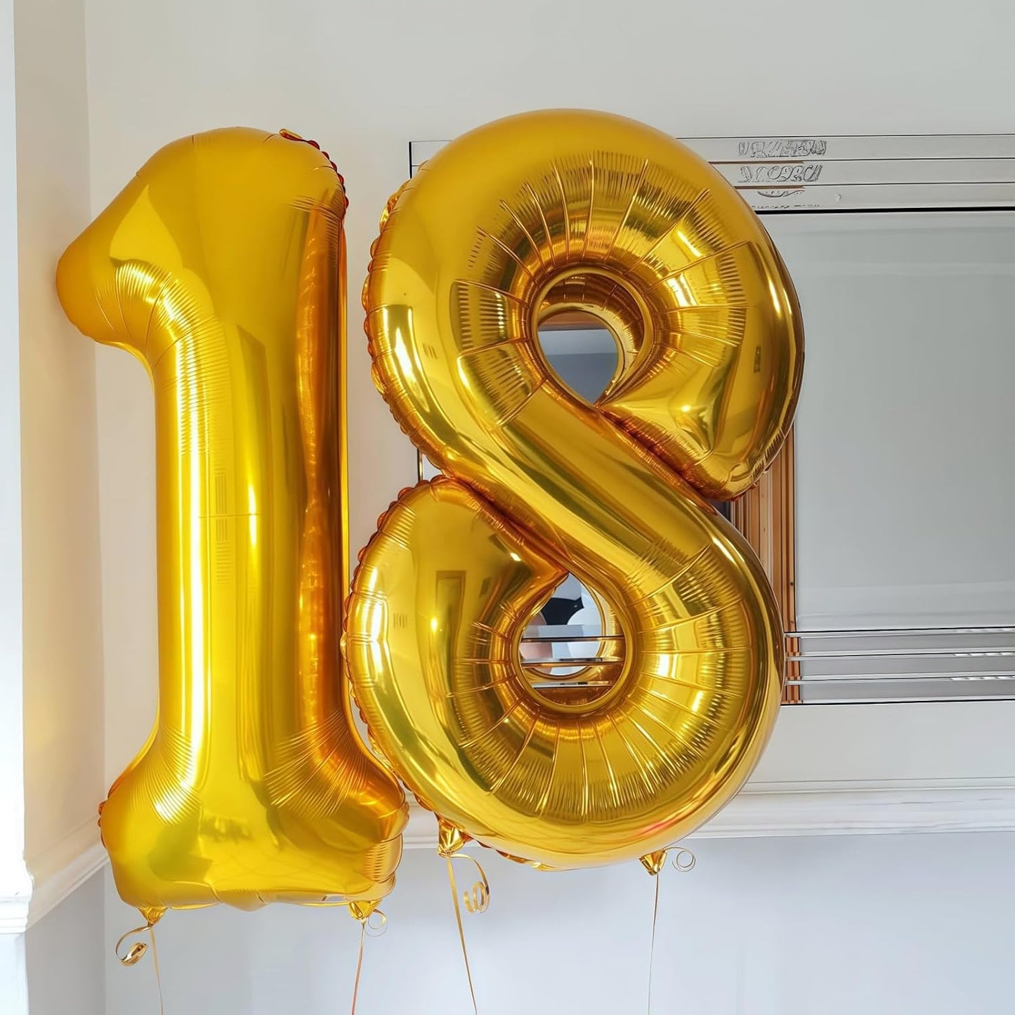 Gold 9 Balloon Number,40 Inch Number 9 Balloon Large Gold 9 Foil Mylar Helium Balloon for Birthday Party Decorations