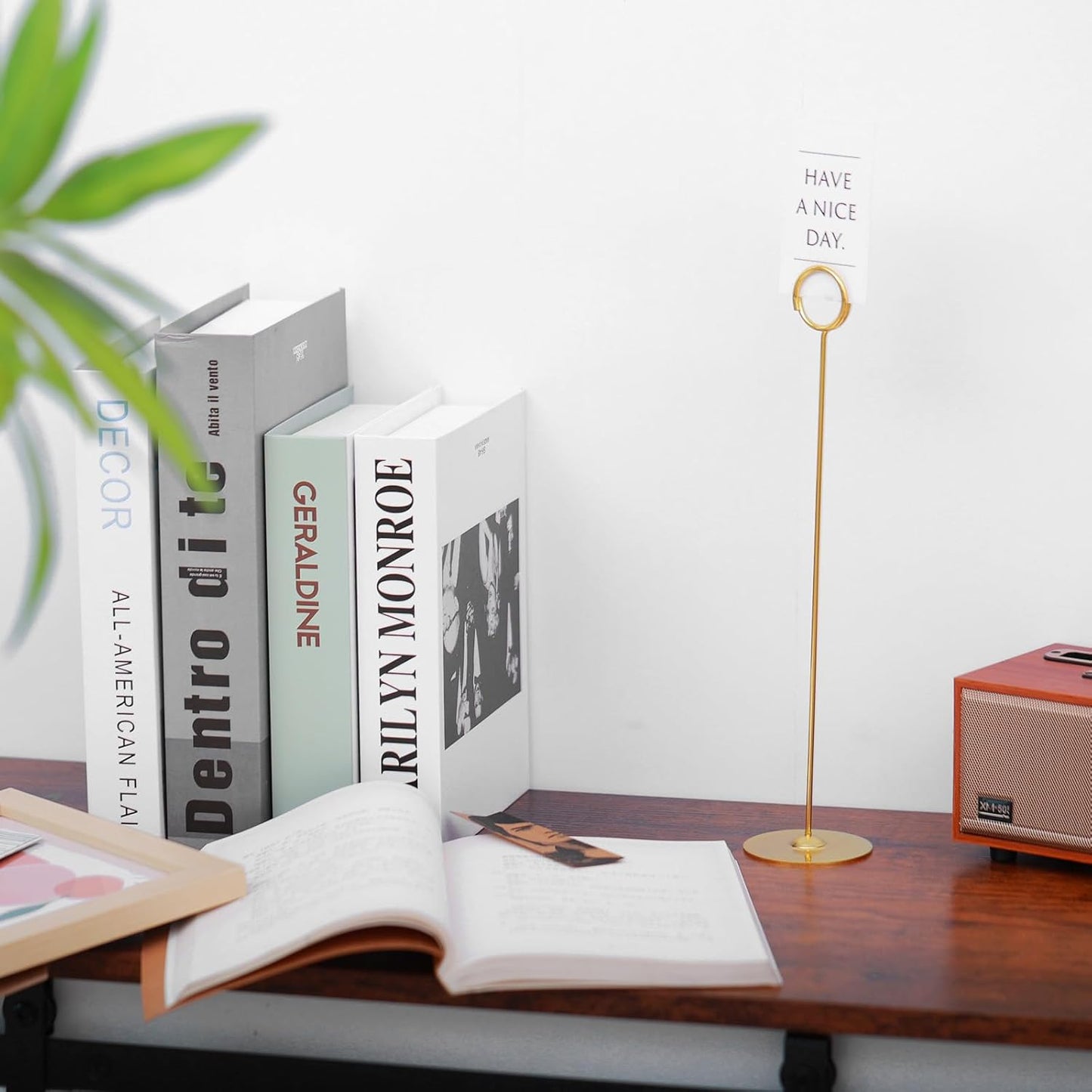 Urban Deco 24PK Table Number Holders Place Card Holders 12 Inch Table Card Holders Steel Card Holders for Photos, Food Signs, Memo Notes, Weddings, Restaurants, Birthdays (Gold 24PK)