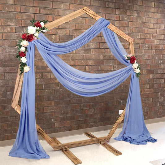 Periwinkle Color Wedding Arch Draping Fabric 20 Ft Wedding Arch Drapes 2 Panels Ceiling Draping Chiffon Wedding Arch Drapery Wedding Party Ceremony Arch Stage Decoration