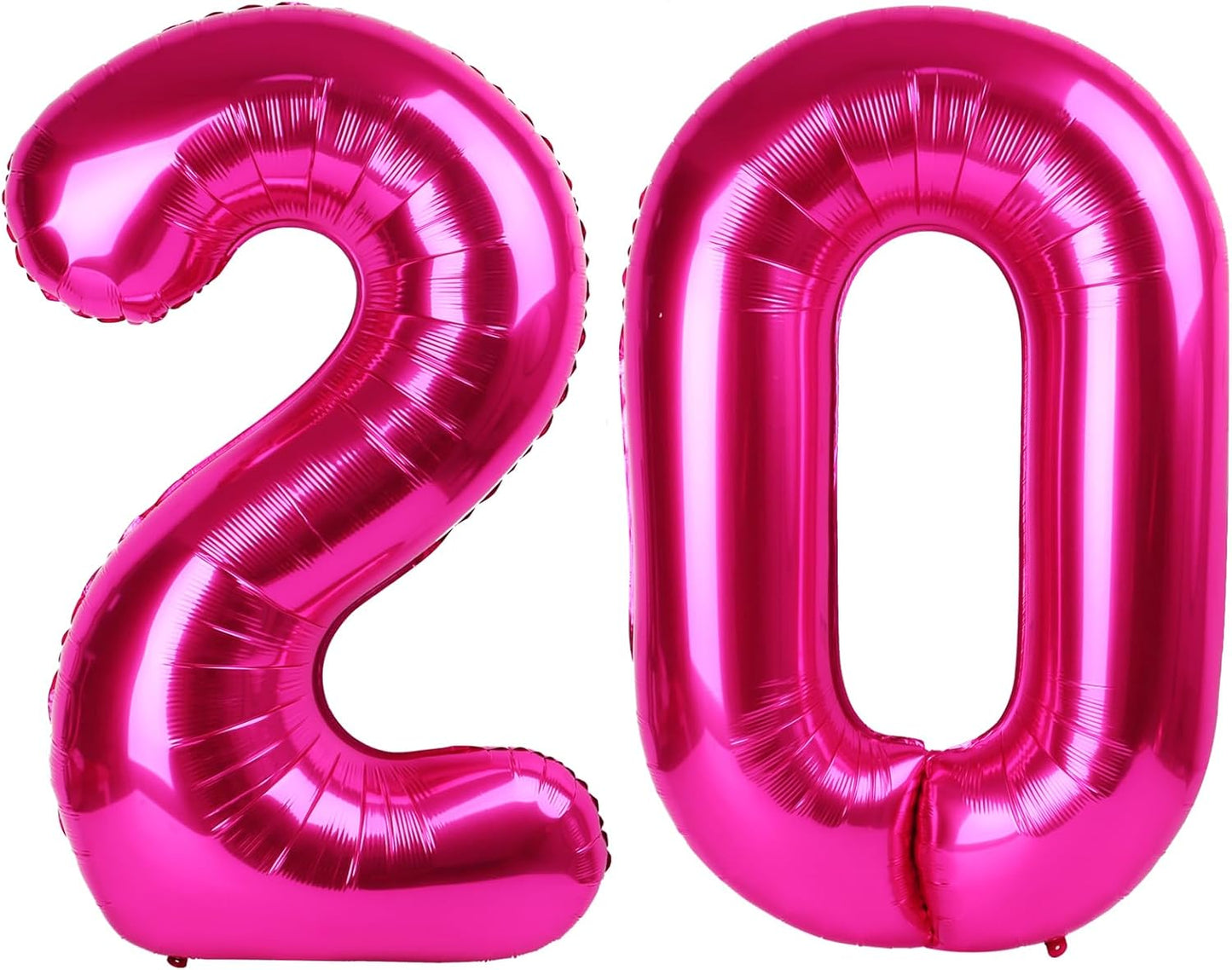 Hot Pink 40 Inch 20 Number Balloons, 20 Decorations for 20 Birthday, Foil Giant Birthday Graduations Anniversary Party Balloons
