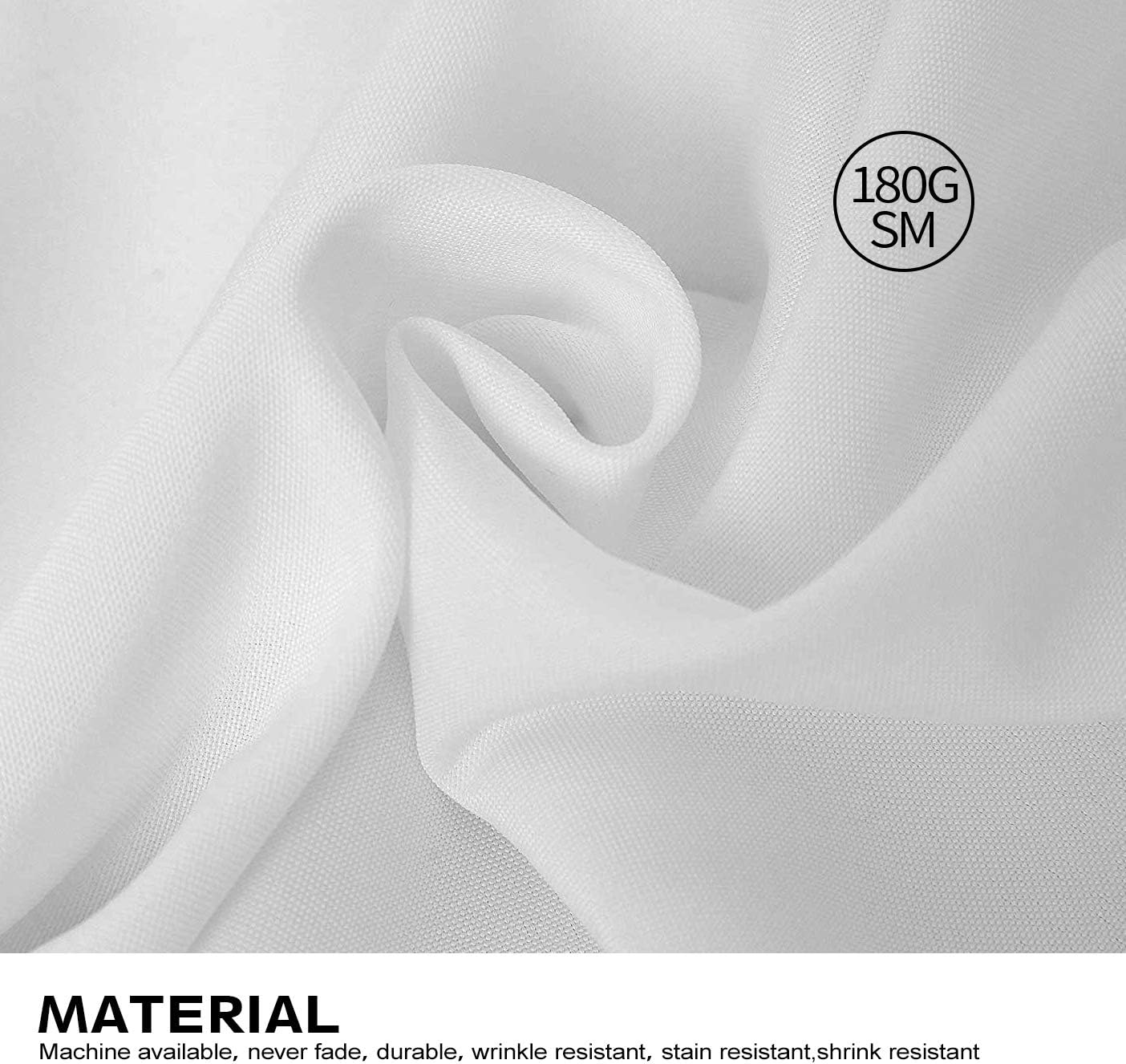 Surmente 10 Pack White Rectangle Tablecloth 90 x 132-inch Rectangular Polyester Table Cloth for Weddings, Banquets, or Restaurants