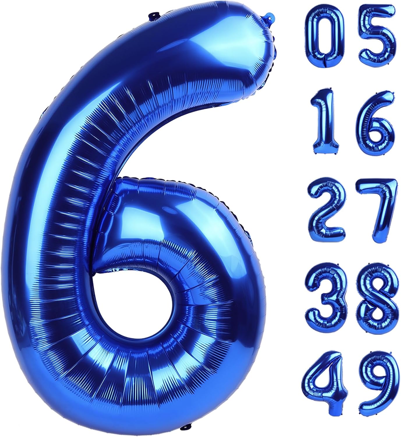 40 inch Dark Blue Number 6 Large Numbers Balloon 0-9 Birthday Party,Foil Mylar Big Balloon Digital 6 for 6 16 26 66 Birthday Party,Wedding, Anniversary Supplies Decorations