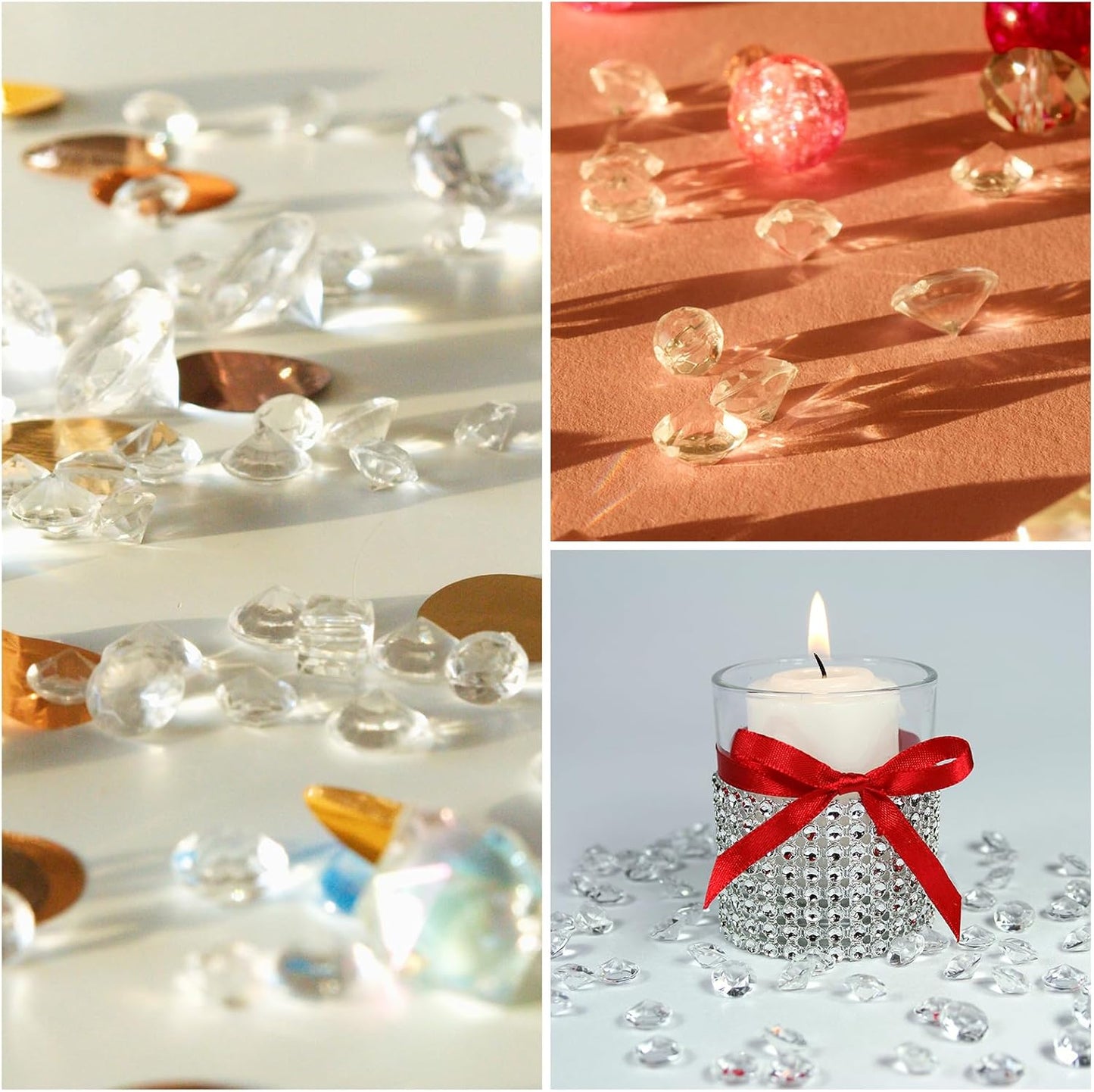 PATIKIL 4000 Pcs Wedding Table Scatter Confetti Crystals 6mm Acrylic Diamonds Vase Fillers Gems for Table Centerpiece Decorations Party Vase Beads, Light Brown