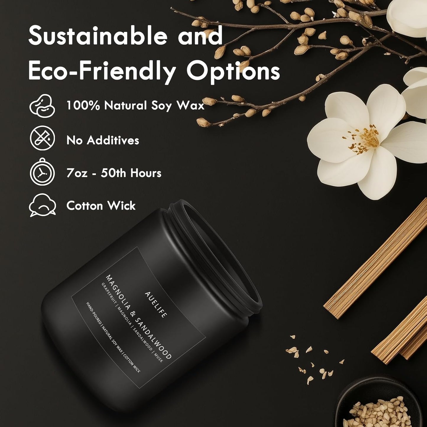 Scented Candles Set | Masculine Candle, Gifts for Men - Soy Candles for Home Scented - 4 Pack Aromatherapy Candle Gift - Scent of Vintage Oak/Cedar Oakmoss/Magnolia & Sandalwood/Pine & Clove