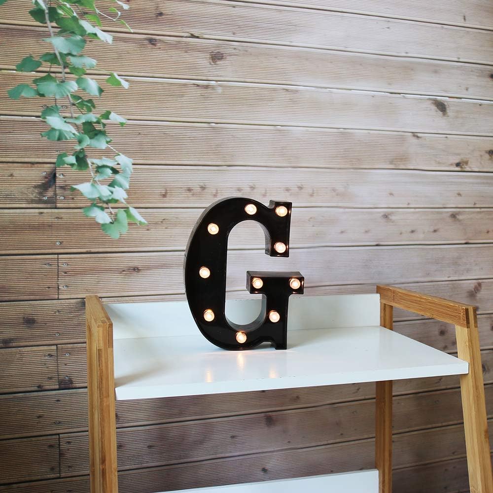 OYCBUZO Light Up Black Alphabet Marquee Letters Sign LED Marquee Number Lights Sign for Night Light Home Bar Christmas Lamp Birthday Party Wedding Decoration G