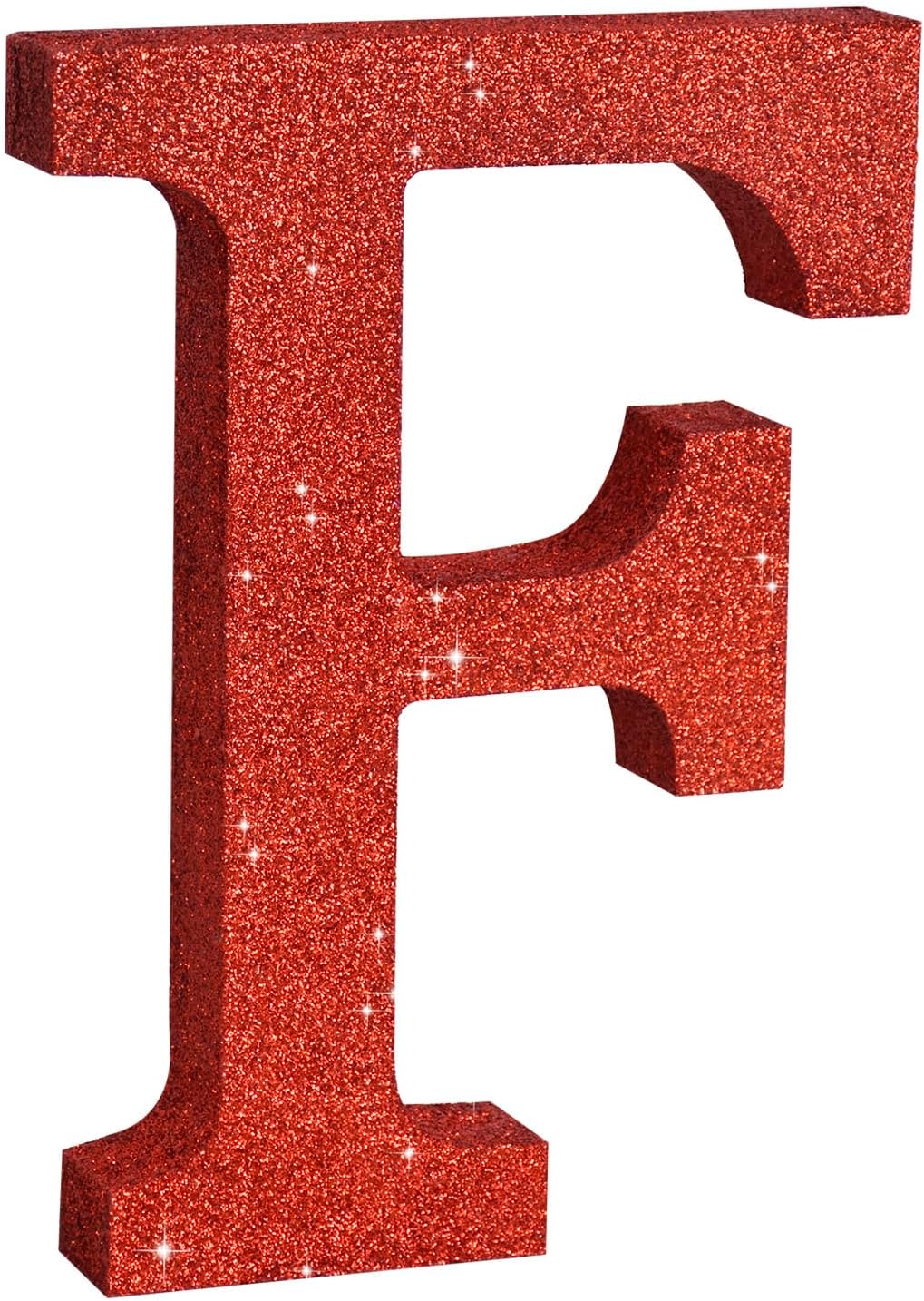 TONIFUL 8 Inch Red Glitter Letter F Table Centerpiece A-Z Red Birthday Party Decorations,Red Alphabet F for Birthday,Chrismas,Graduation,Bridal Shower,Wedding,Anniversary Party Supplies