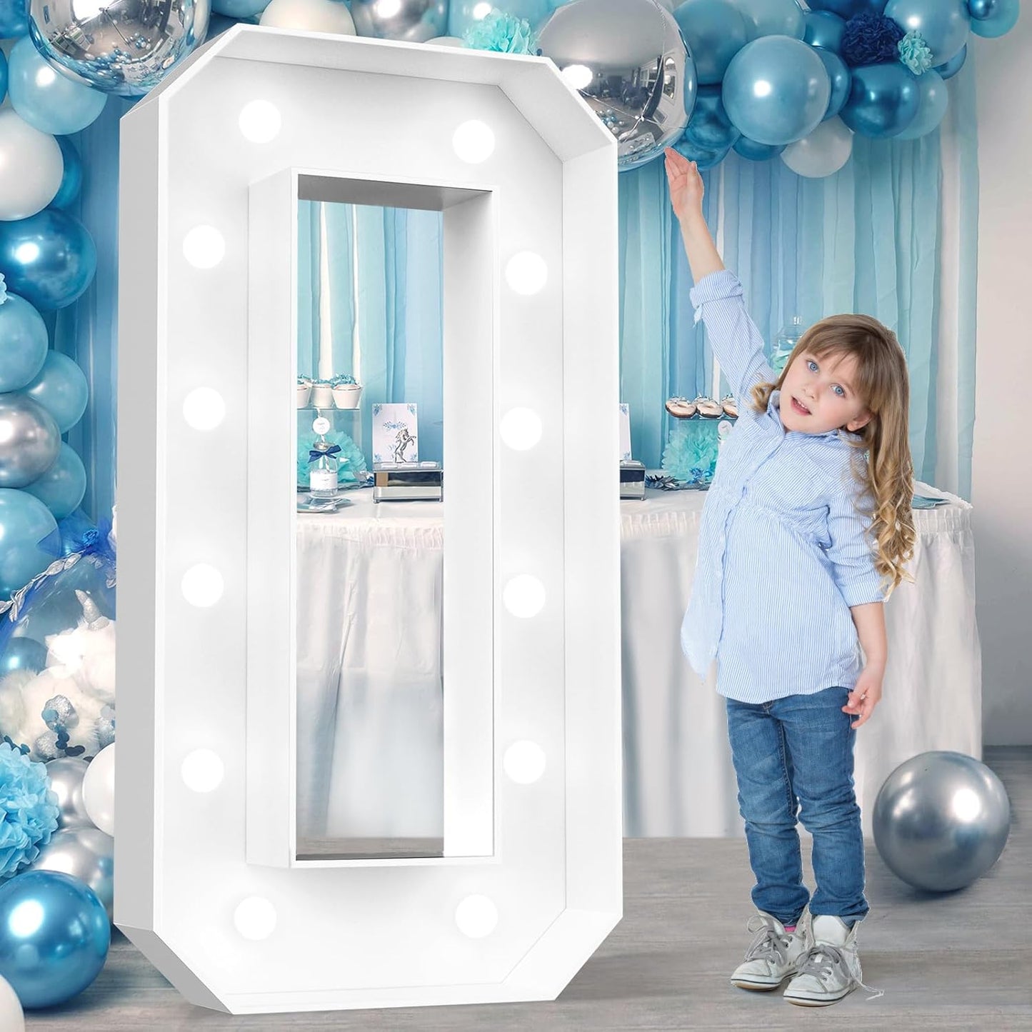 Ledido 4FT Marquee Light Up Numbers, Cool White Light Up Numbers Large Marquee Numbers for Party Decorations,1st 10th Birthday Anniversary Decor, Number 0