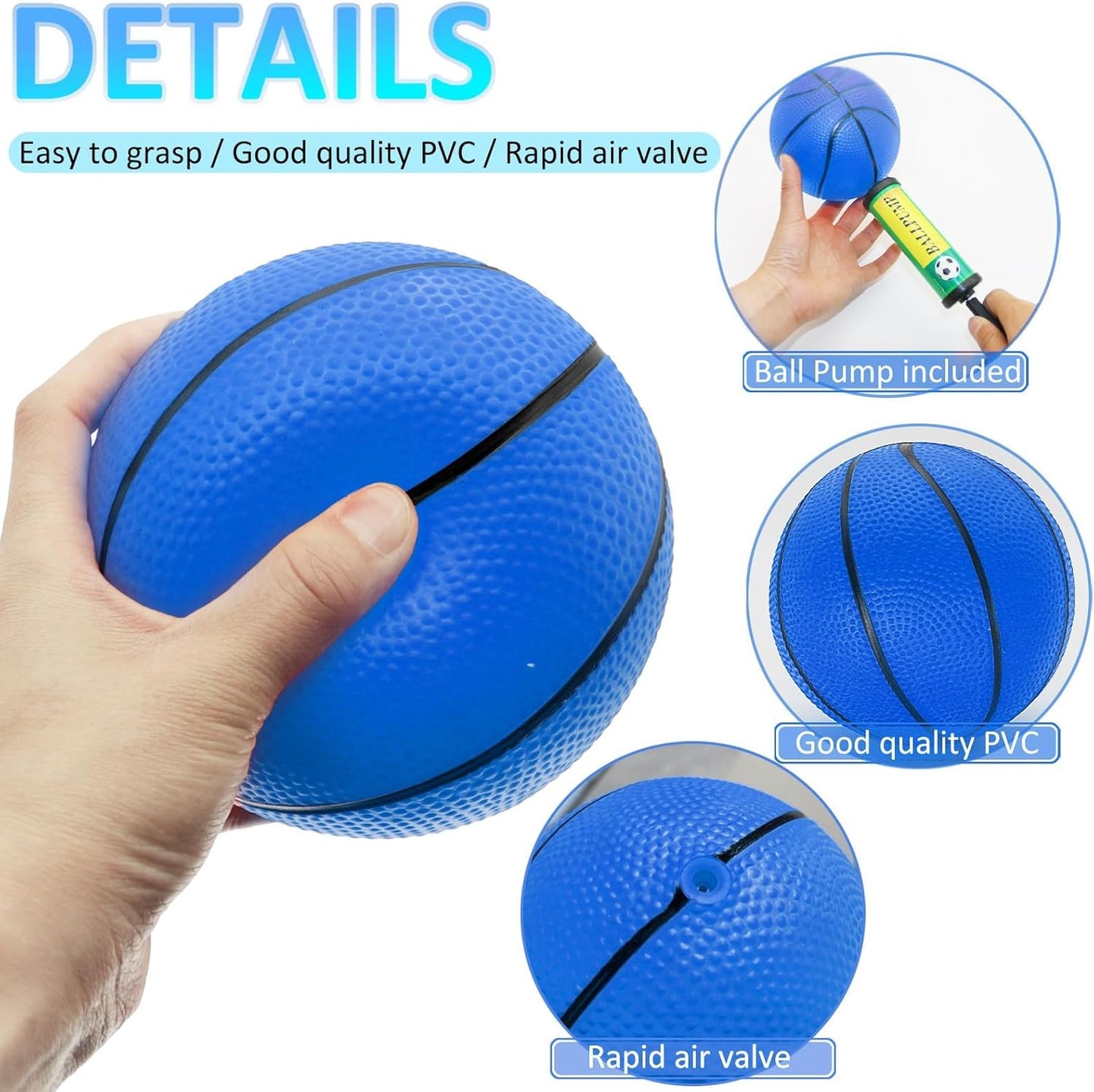 15Pcs 6" Mini Basketball Balls Bulk Small Basketball Set, PVC Small Basketball for Over The Door Basketball Hoop Games Party Favors Indoor Outdoor Play Adults Kids Pool Beach Colorful