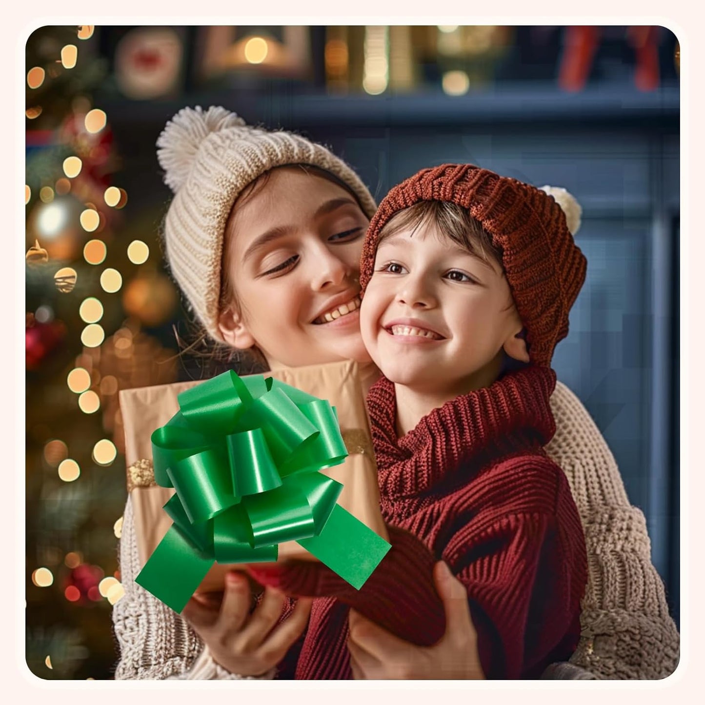 6 PCS 6 Inch Green Pull Bows - Perfect for Gift Wrapping, Wedding Decor, Car Bows, Birthday Parties, Christmas and Valentine's Day