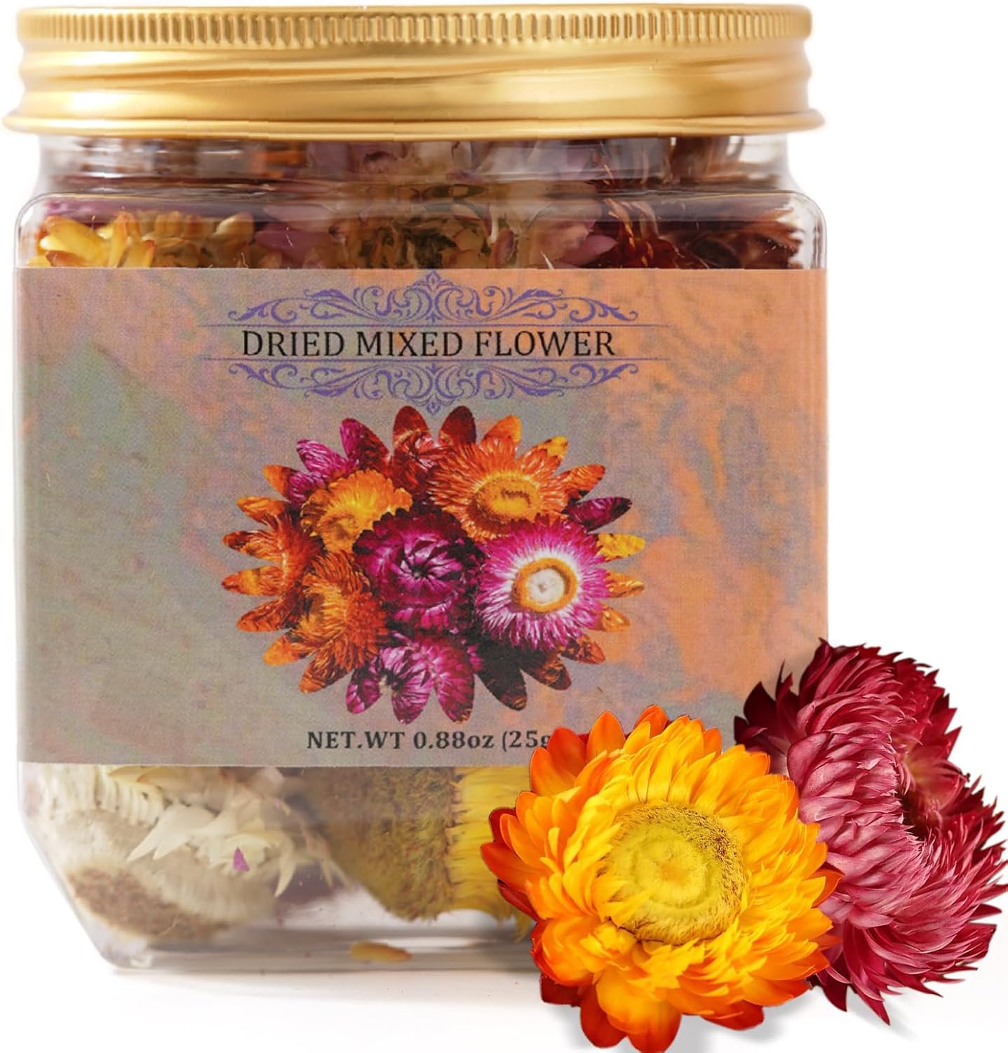30+ Edible Dried Mixed Flowers – 25g Food Grade Natural Blooms for Cake Decorating, Tea, Cocktails, DIY – Ideal for Cocktail Toppers, Drink Garnish, Bath Soaks – No Additives, Vegan