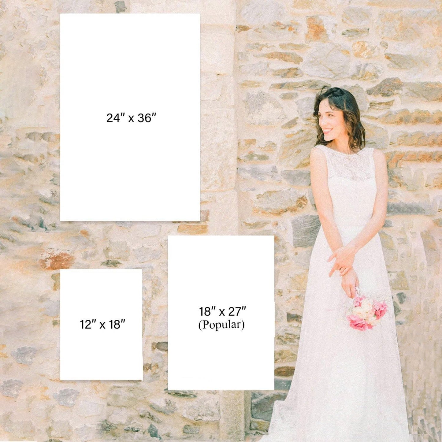 Welcome Wedding Signs, Minimalist White Floral Wedding Sign Decorations Signage 12" X 18" (Small), 27" (Medium), 36" (Large), Plastic, Modern, Pole Mount, Weather