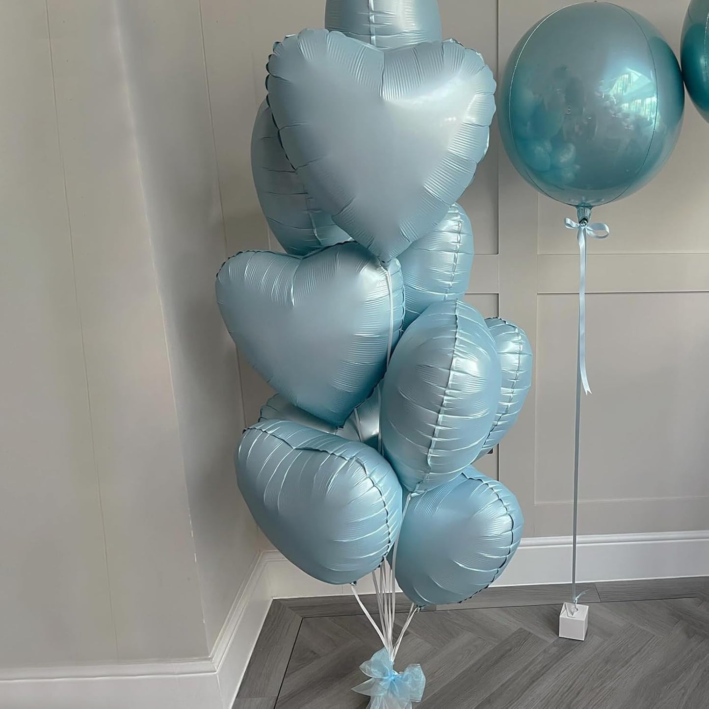 Baby Blue Heart Foil Balloons, 10PCS Light Blue Heart Shape Balloon, 18Inch Large Heart Polyester Film Balloon for Birthday Baby Shower Graduation Wedding Bridal Retirement Winter Party Supplies