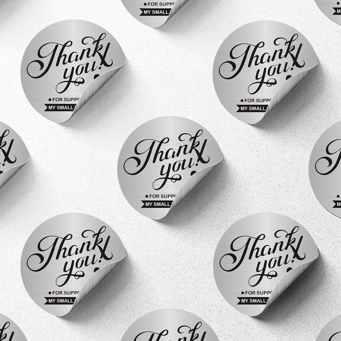 Custom Logo Stickers for Business, Personalised Logo Labels, Waterproof, Perfect for Branding & Packaging (Brushed Silver)