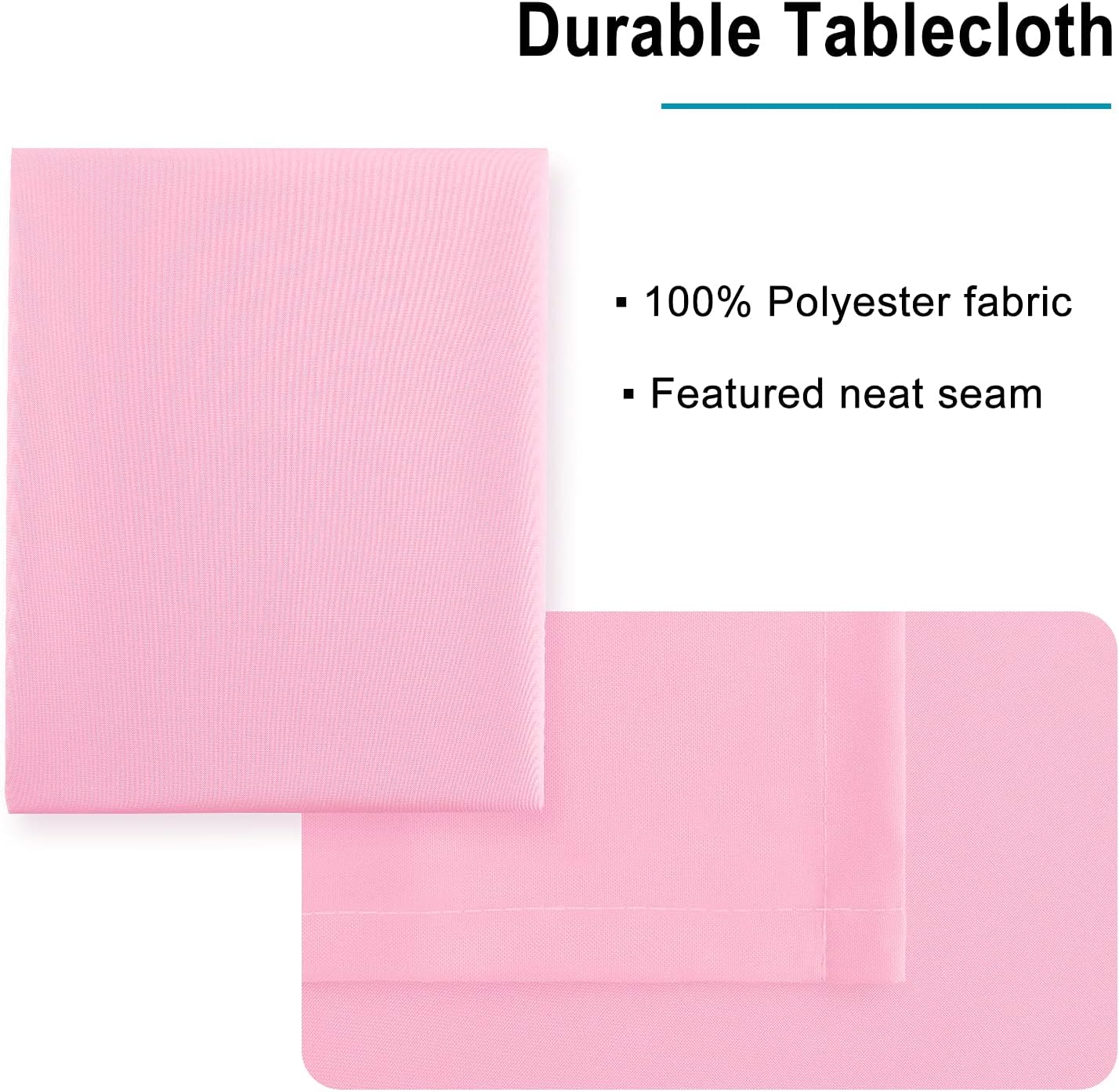 Hiasan Small Tablecloth for Square Tables - Waterproof and Spillproof Washable Fabric Table Cloth Dining, Spring Party, Outdoor Picnic (Pink, 40 x 40 Inch)
