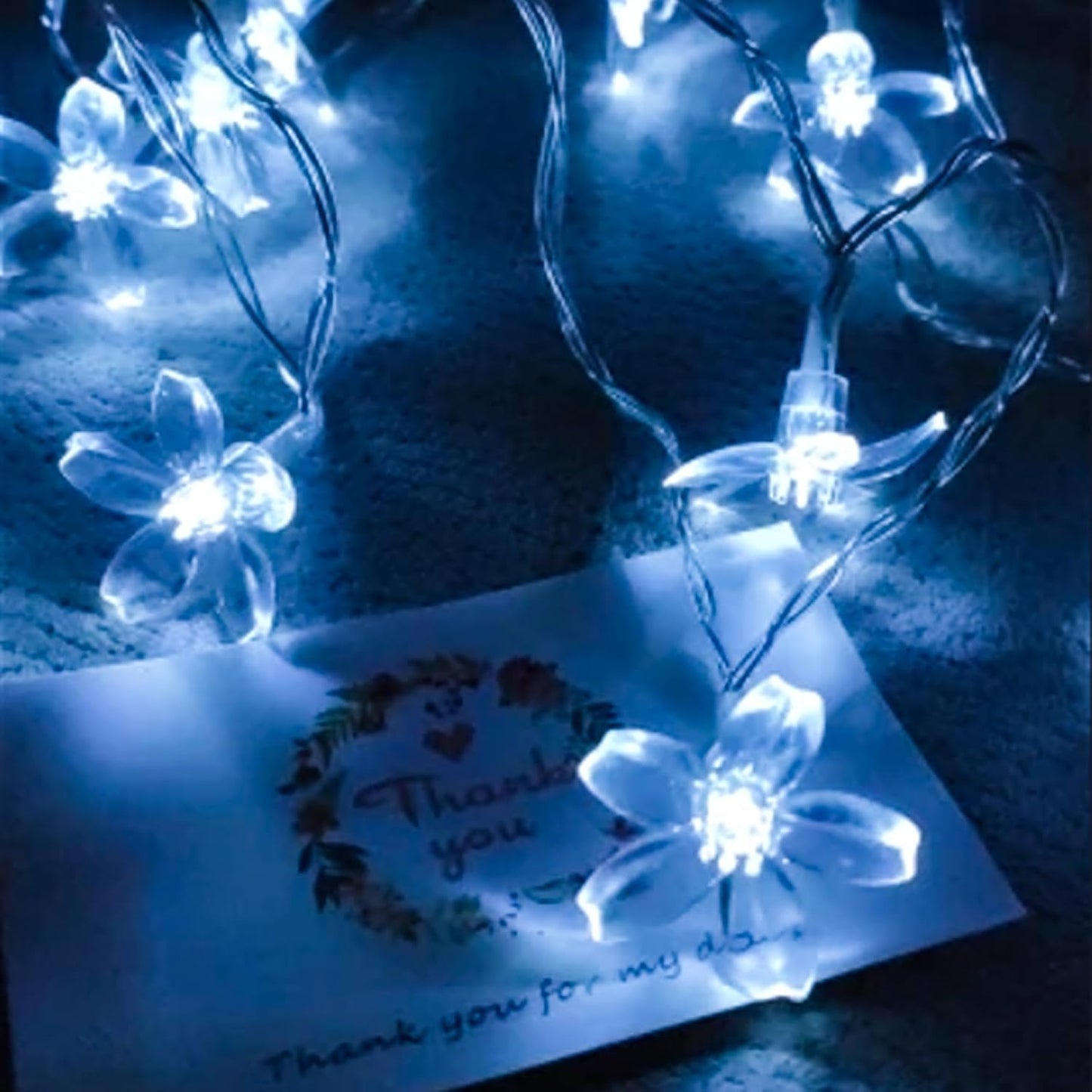 Fairy Cool White Flower String Lights, 33ft 100 LED Plug in 8 Lighting Mode Cherry Blossom Indoor Wall Ceiling Window Decorations, Aesthetic Lamp Decor for Christmas Holiday Easter Bed Room
