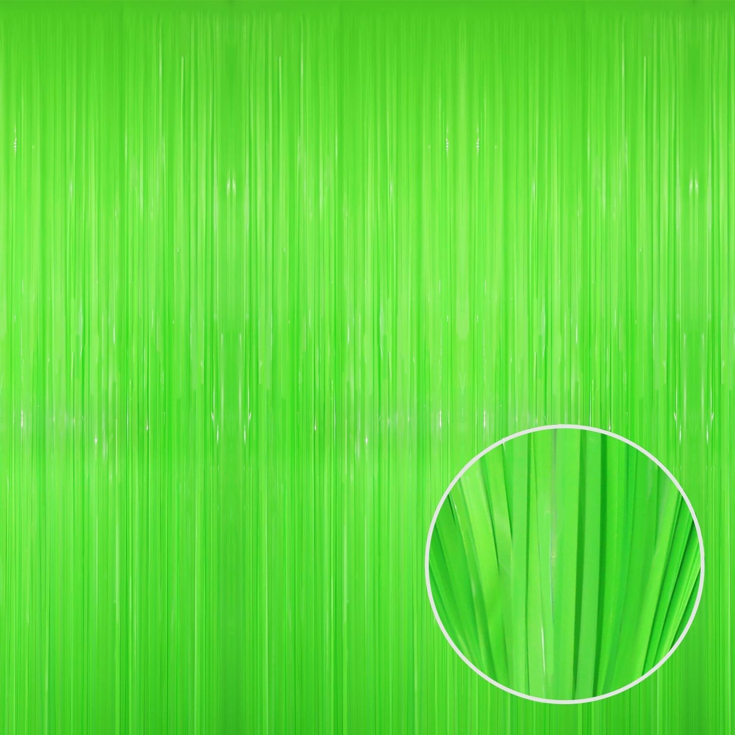 GOER 3.2 ft x 8.2 ft Metallic Tinsel Foil Fringe Curtains Party Photo Backdrop Party Streamers for Birthday,Graduation,New Year Eve Decorations Wedding Decor(1 Pack,Candy Lime Green)