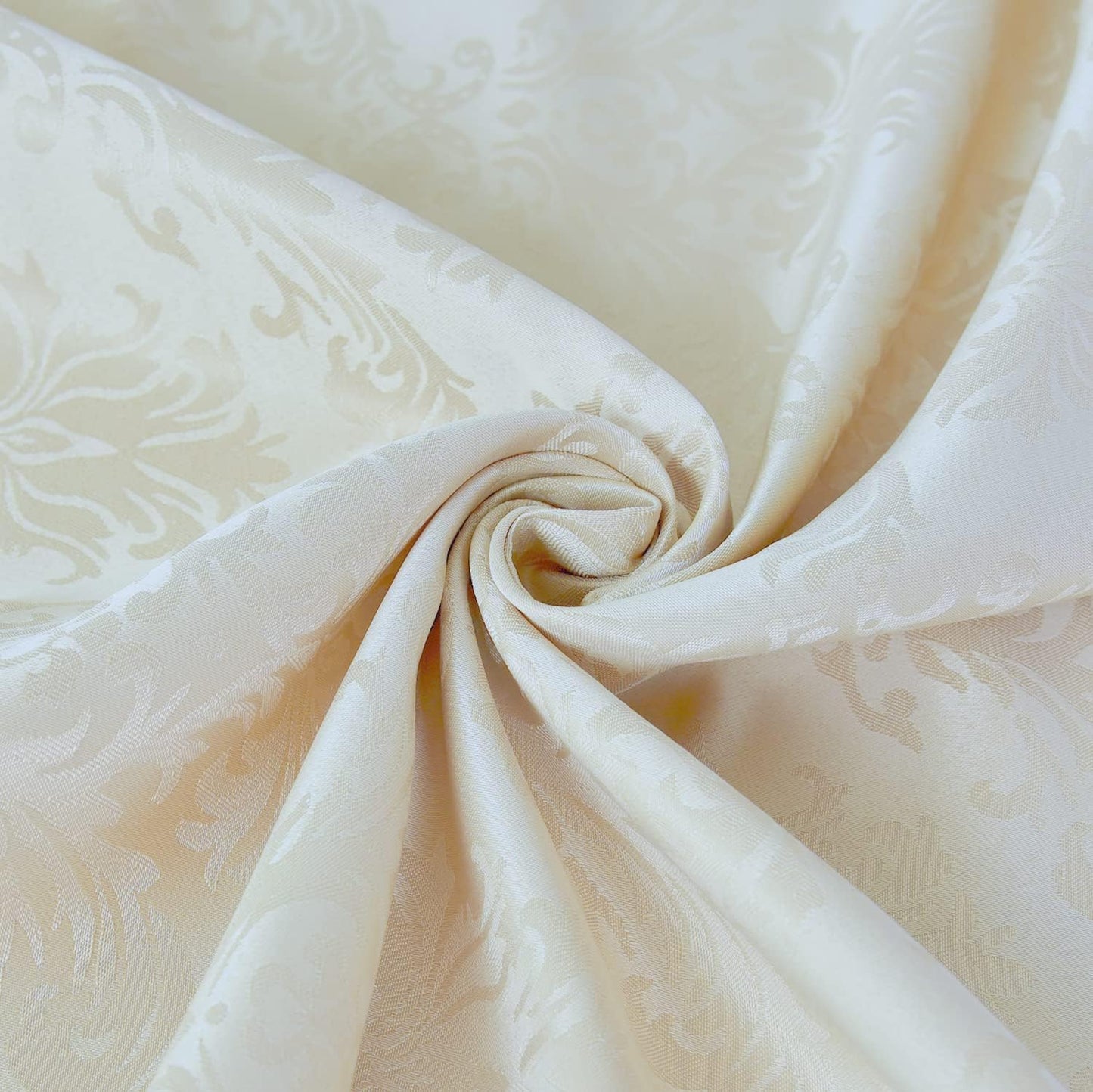 SASTYBALE Rectangle Tablecloth - 60 x 84 Inch Beige Cream Damask Table Cloth Jacquard Design Spill Proof Wrinkle Resistant Waterproof Soft Polyester Oblong Table Cover for Kitchen Parties(Ivory)