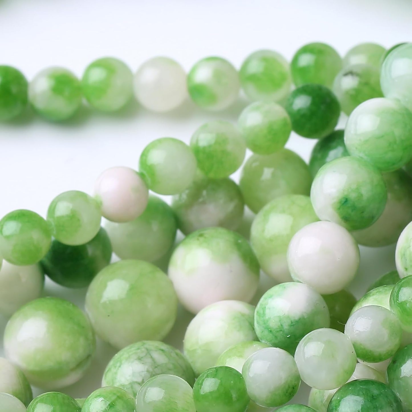 Green Persian Jade Stone Beads Gemstone Round Crystal Energy Jade Beads Stone Beads for Jewelry Making DIY Bracelet Necklace Jewelry Making 1 Strand 15.5inch 35PCS 10MM