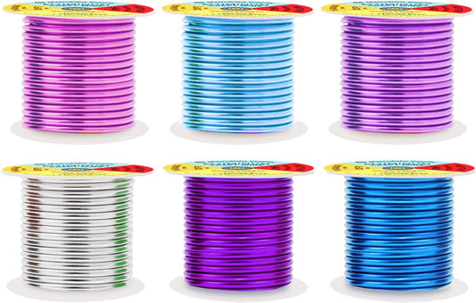Mandala Crafts 10 Gauge Anodized Aluminum Craft Wire for Jewelry Making - 120 FT Colored Flexible Silver Lavender Purple Pink Ice Blue Turquoise Wire - Bendable for Bonsai Armature Crafting Sculpting