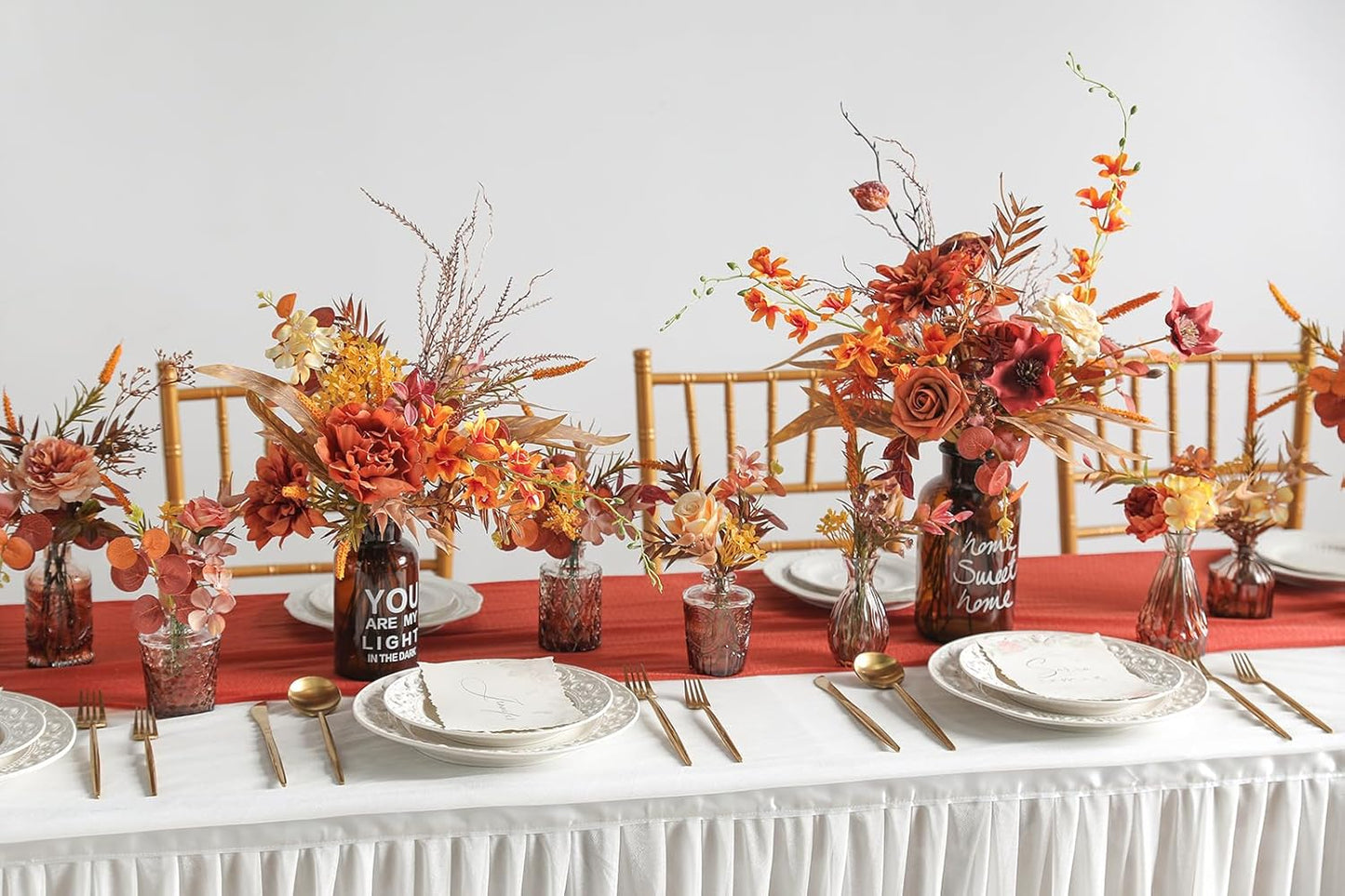 Serra Flora Artificial Greenery Stems Filler Combo Box Set,48pcs with 8 Kinds of Faux Foliage Picks for DIY Bridal Bouquets Wedding Flowers Arrangement Party Table Centerpieces