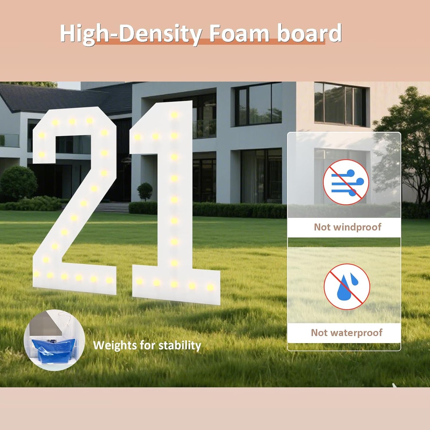 4FT Light Up Numbers, Marquee Numbers 4 Feet Tall Giant Number 16 Mosaic Big Number Sign for 16th Birthday Party Backdrop Anniversary Decorations, Pre-Cut Large Frame Number 16