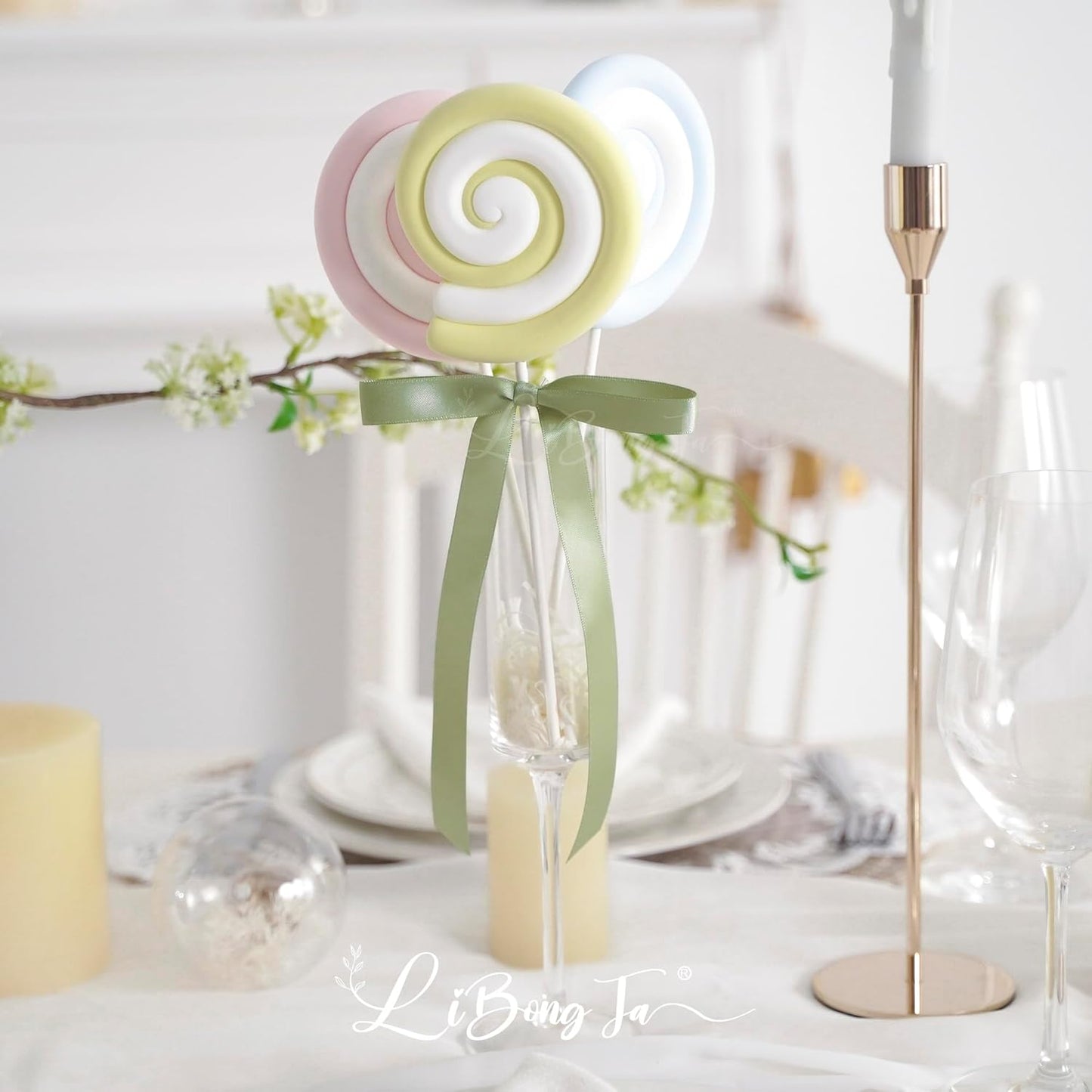 50 PCs Sage Green Bow 5 Inch Long Tail Bows for Gift Wrapping, Wedding Bow Party Decorations, Twist Tie Bows, Satin Bows for Crafts, Premade Bows for Presents, Treat Bags, Bottles, Cakes