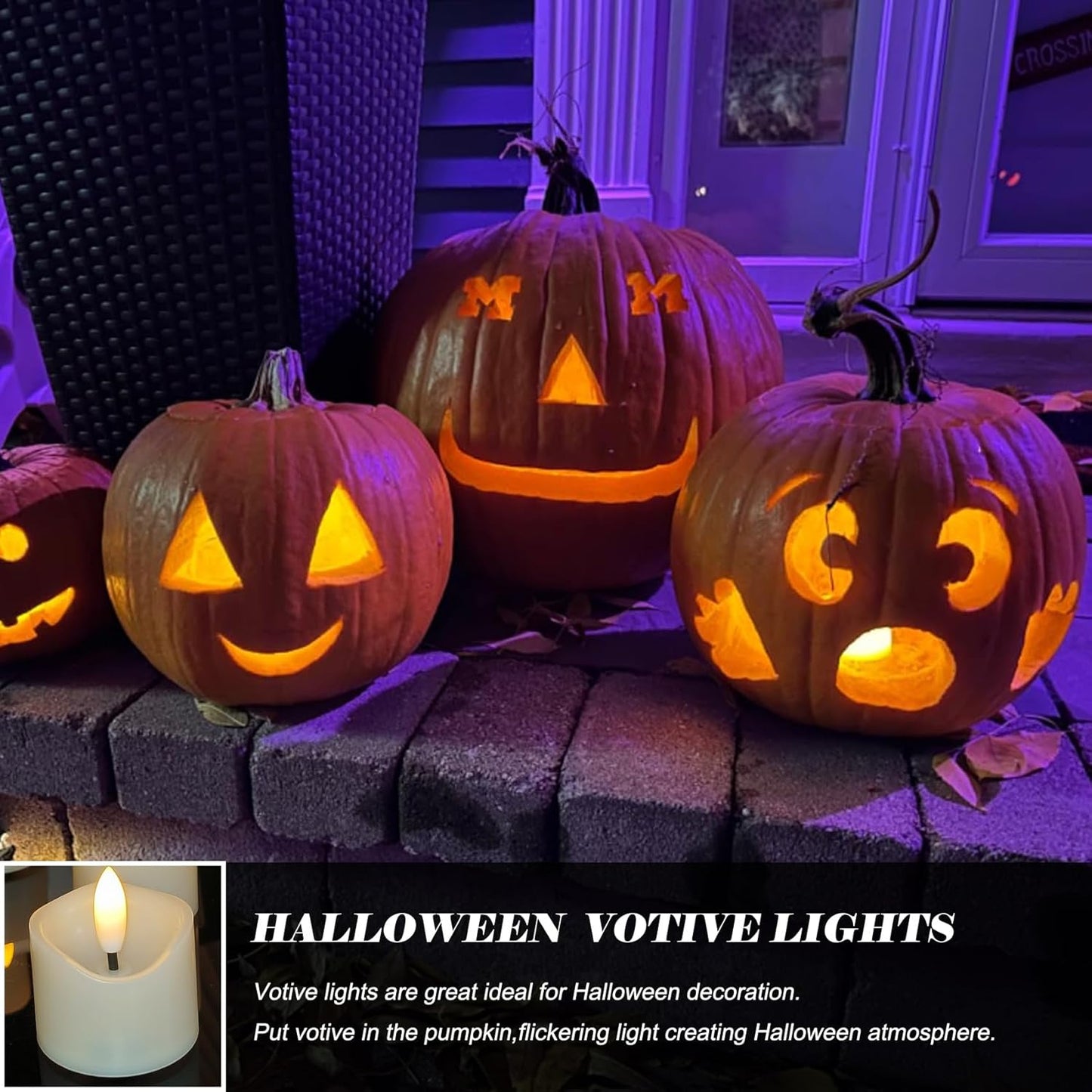 24 Pack Battery Operated Votive Candles 1.5 x 1.67 inches Flameless Votive Tealights Black Wick Tea Lights LED Electric Fake Candles Realistic for Wedding Christmas Thanksgiving Party Decoration