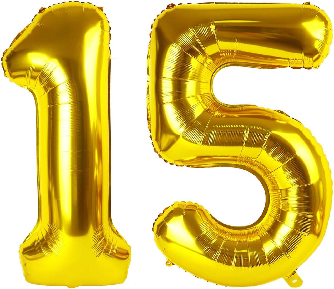 Gold Mylar Number 15 Balloon 40 inch, Number 15 Birthday Balloon for Boy Girl, Gold Foil 15 Balloon for 15 Birthday Party, Anniversary Celebration Number Balloons Decorations