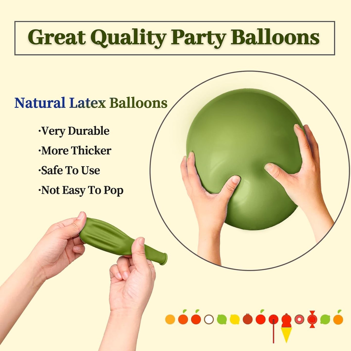 110pcs Olive Green Balloon 12 Inch, Olive Green Latex Balloons for Birthday Party Baby Shower Wedding(with 2 Ribbons).