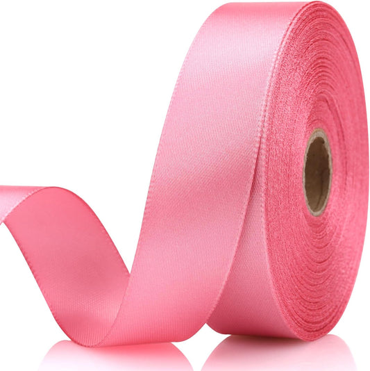 Rose Gold Ribbon 7/8 Inch 30 Yards Satin Craft Ribbon-Single Face Polyester Ribbon for Handmade Roses,Gift Wrapping,Timeless Flower,Bouquets,Wedding and Party Decoration