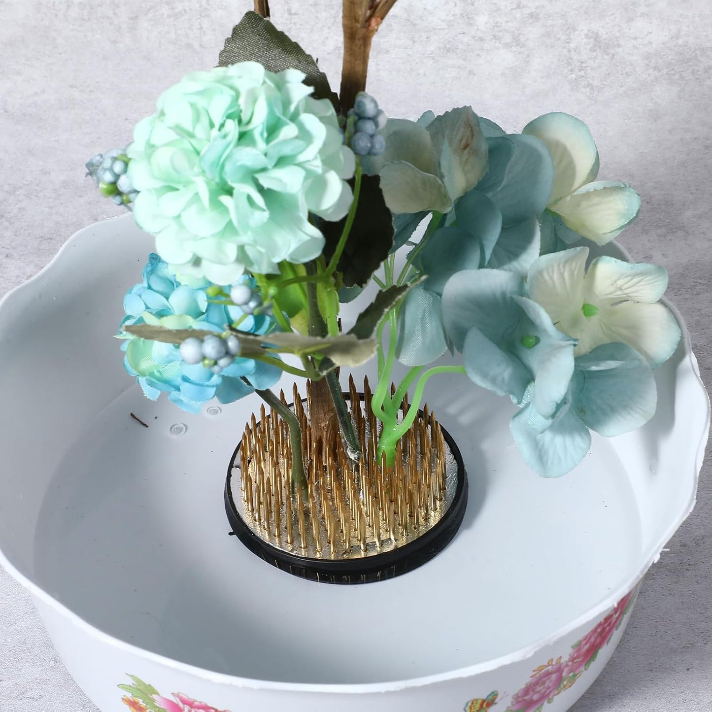 4/Set Flower Frog Japanese Ikebana Flower Arrangement Kenzan Kit, 2.4”Round Floral Frog Moribana+1.6”Square Ikebana Kenzan+2.1”x1.4”Rectangle Pin Frog+1.4”Round