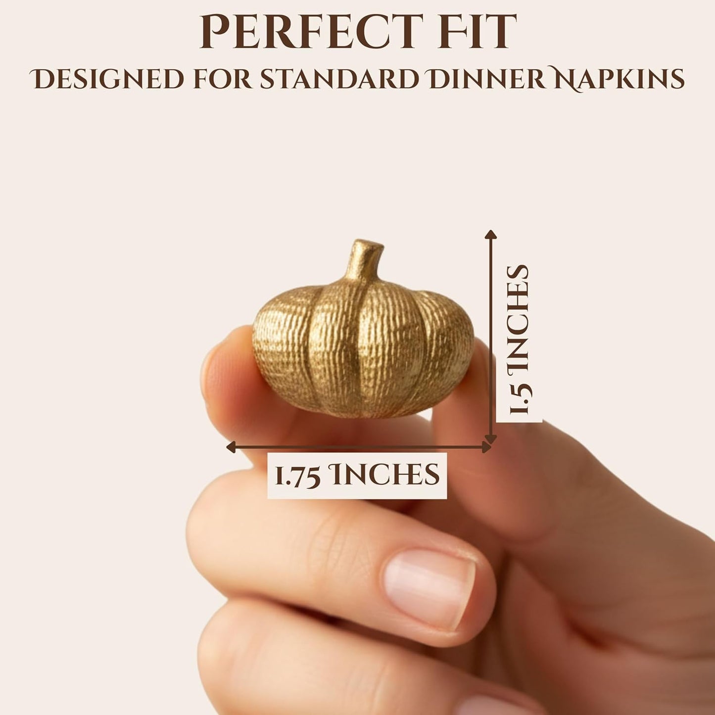 Set of 12 Pumpkin Napkin Rings | Premium Metal Fall Harvest Table Decor | Thanksgiving Dinnerware Holders, Autumn & Halloween Table Setting Accessories (Gold) - ALPHA Living HOME