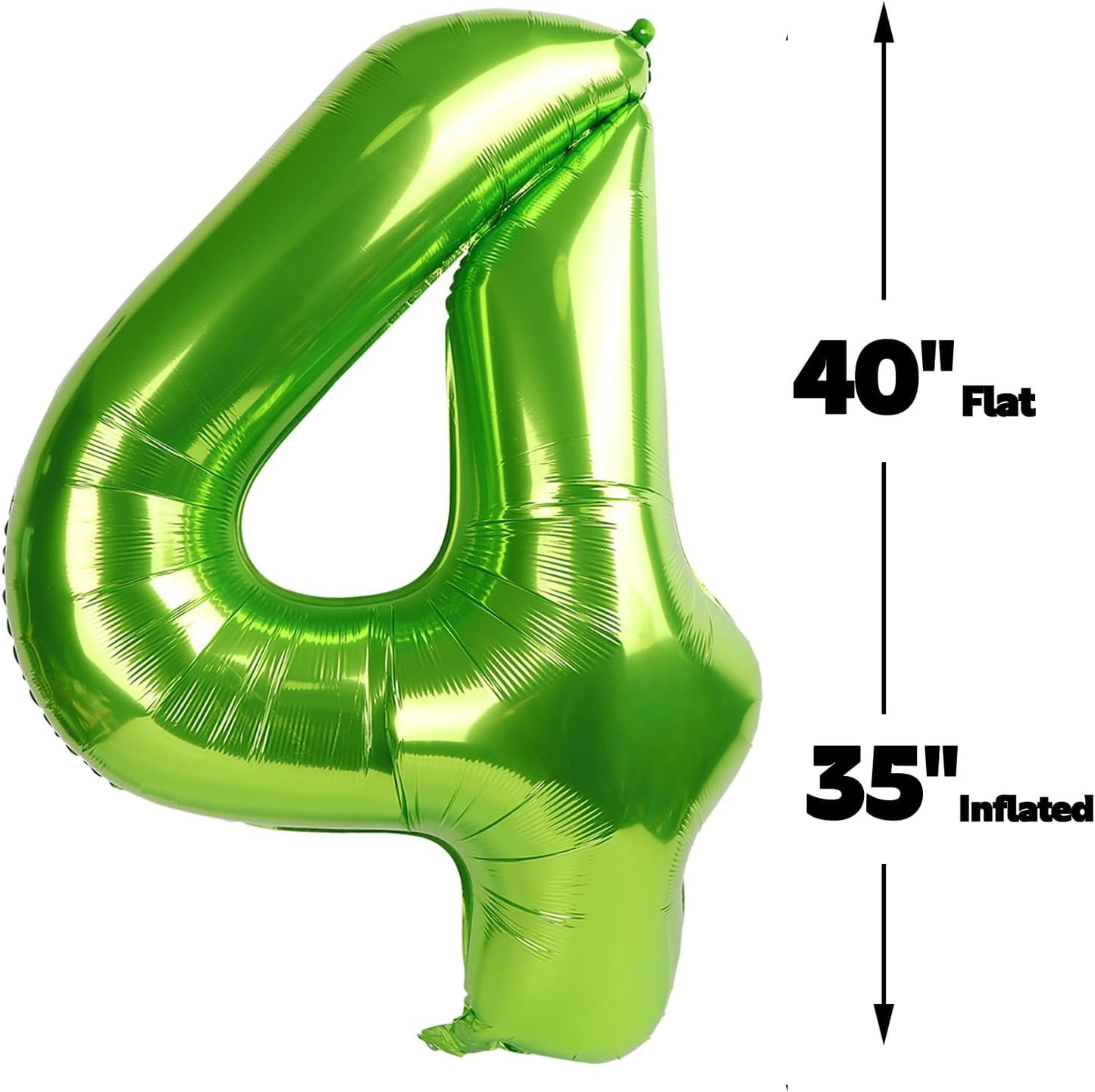 40 Inch Light Green Large Number 4 Balloons, Giant Foil Number Four 14 24 34 40 44 Balloons, Light Green Mylar Big Balloon for Anniversary Graduation Decorations