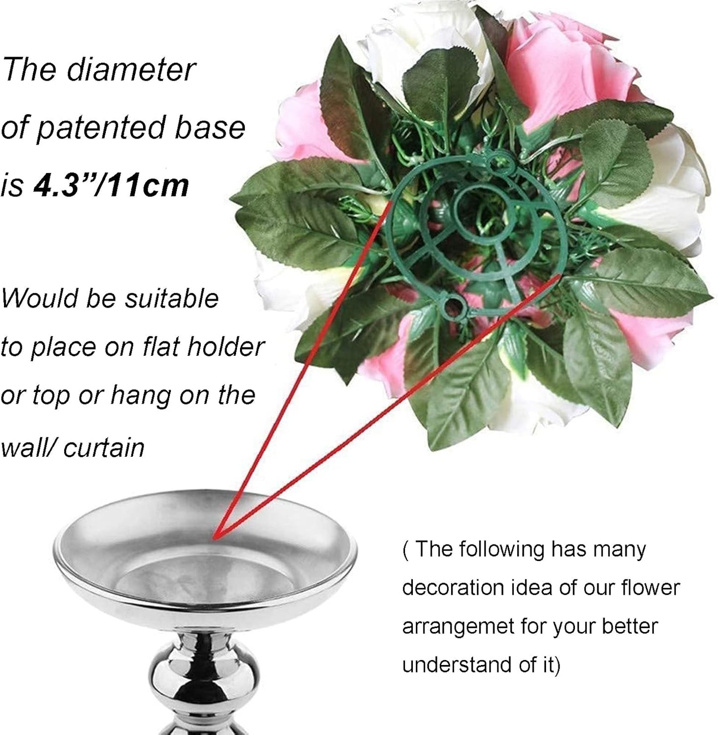 Flower Balls Wedding Rose Centerpieces: 6 Pcs Fake Flowers with Base Kissing Balls Decor Champagne &White Artificial Floral Arrangements Flower Bouquet of Roses Home Party Table DIY Decorations