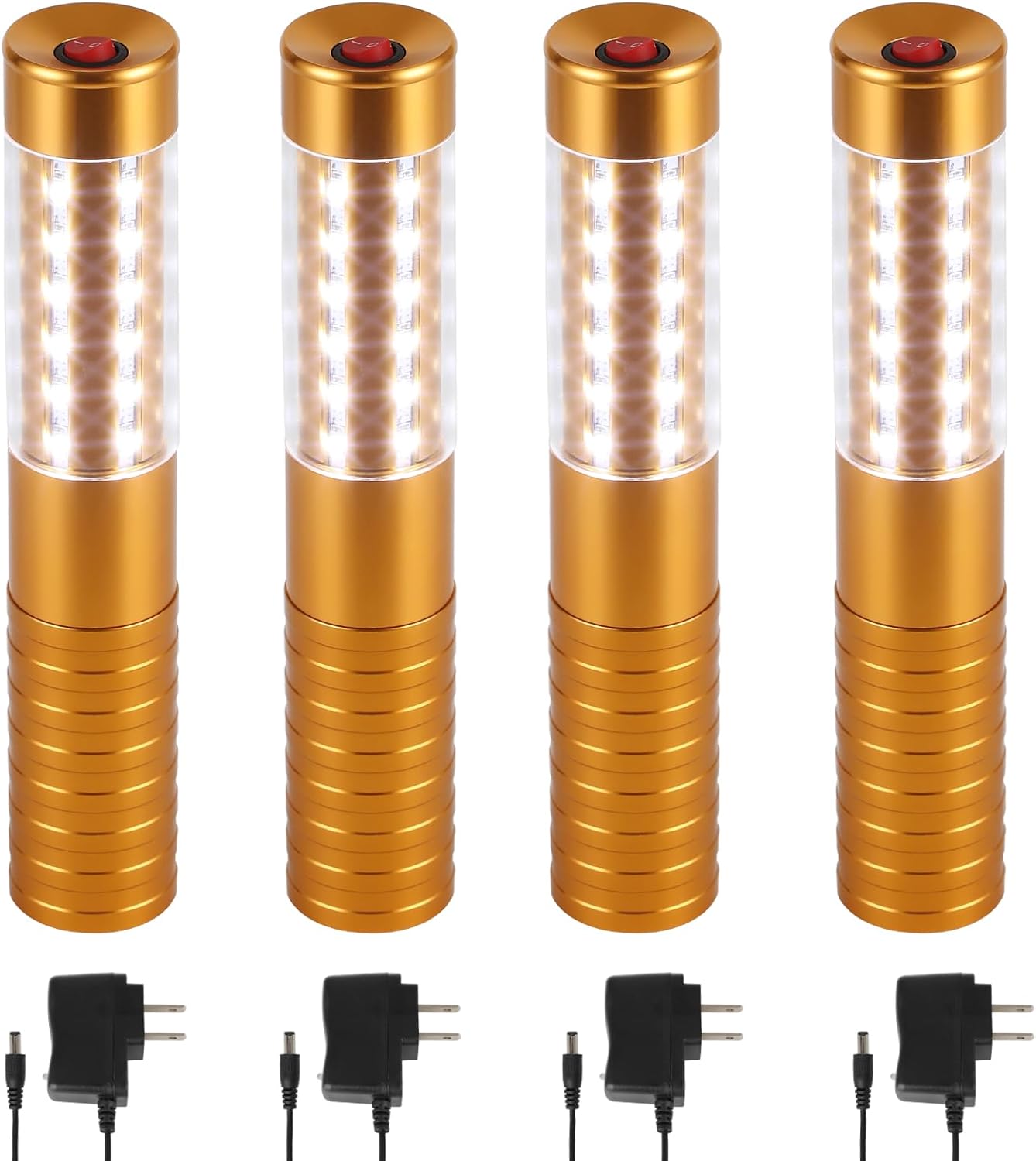 WILON Bottle Service Lights Rechargeable Bottle Service Sparklers Reusable Handheld Girl Lights LED Baton Strobe Light for Parties Bar Club Nightclub Birthday Weddings - 4 Pack