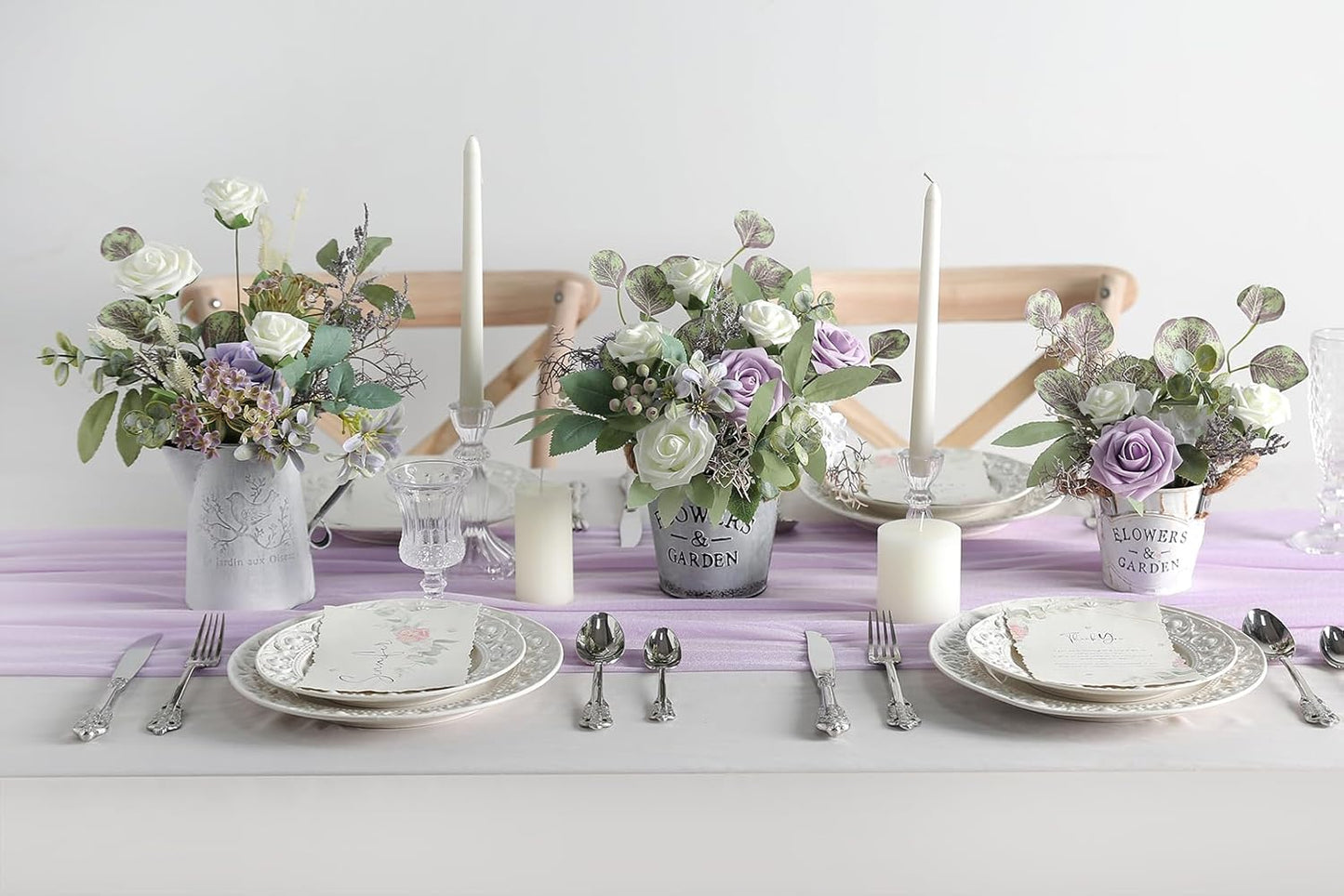 Serra Flora Artificial Greenery Spray Box Set(Pack of 38pcs) with 9 Kinds of DIY Wedding Bouquet Filler Table Centerpieces and Floral Arrangement (Lilac & Green)