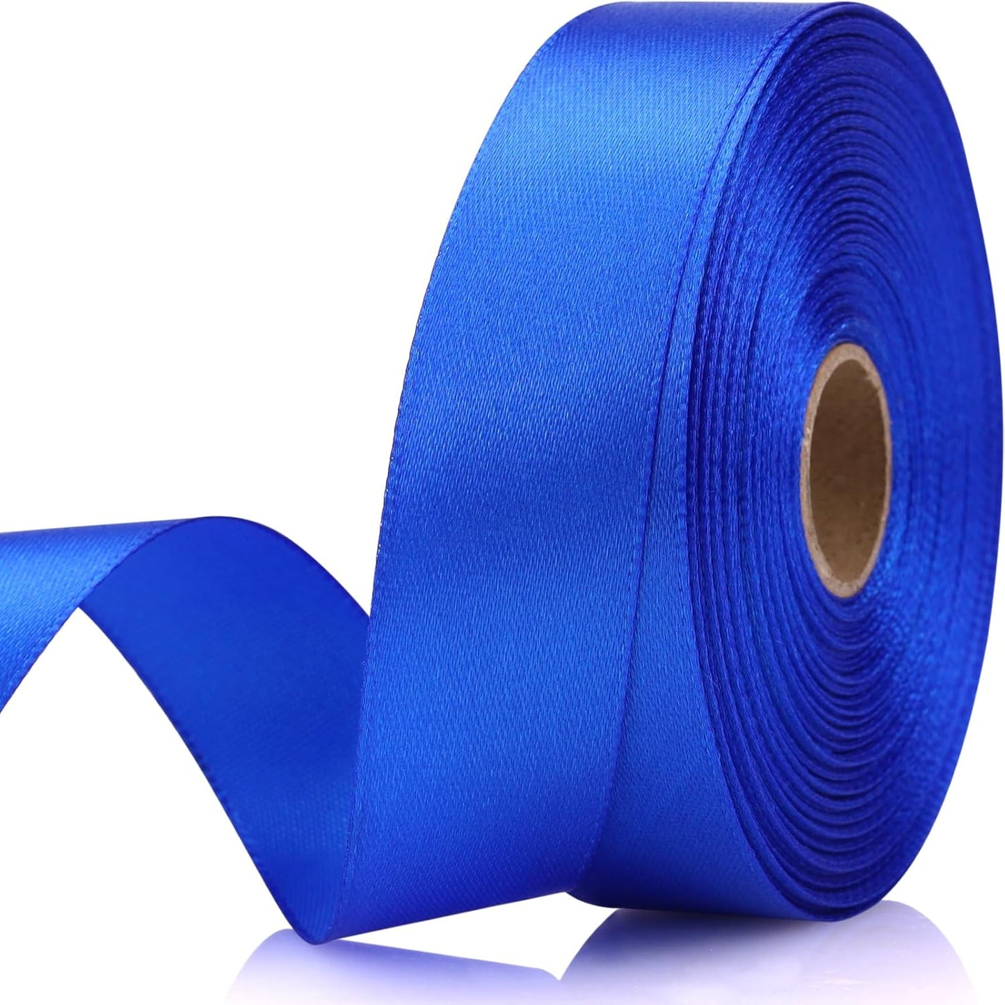 Blue Ribbon 7/8 Inch 30 Yards Satin Craft Ribbon for Handmade Roses, Gift Wrapping, Timeless Flower, Bouquets, Wedding and Party Decoration