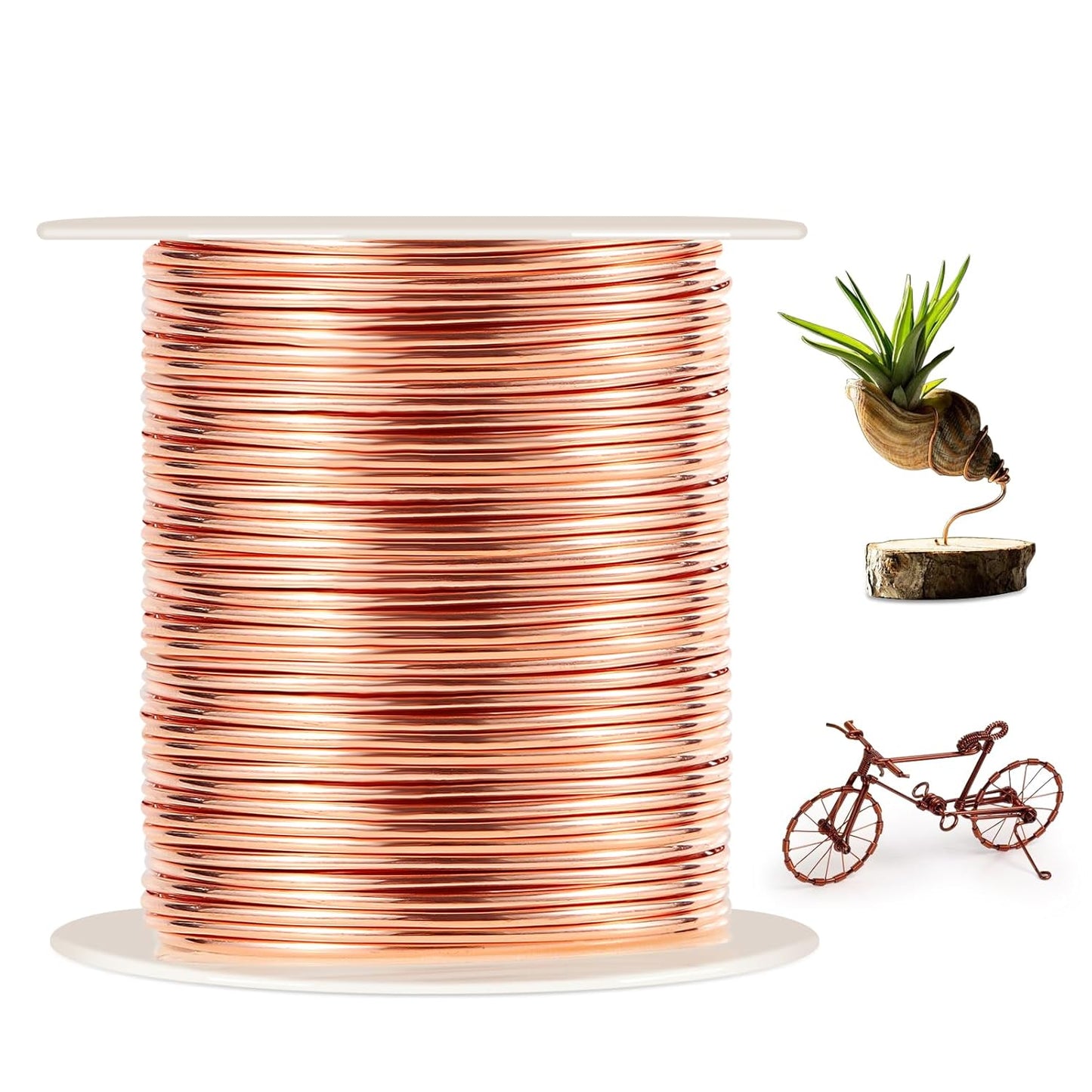 99.9% Soft Copper Wire, 24 Gauge/ 0.5 mm Diameter, 853 Feet / 260m, 1 Pound Spool Pure Copper Wire, Jewelry Making Wire Craft Wire