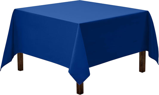 Gee Di Moda Square Tablecloth - 52 x 52 Inch Royal Blue Table Cloth for Small Square or Round Tables - Heavy Duty Washable Fabric - for Buffet Table, Holiday Party, Dinner, Wedding & Baby Shower