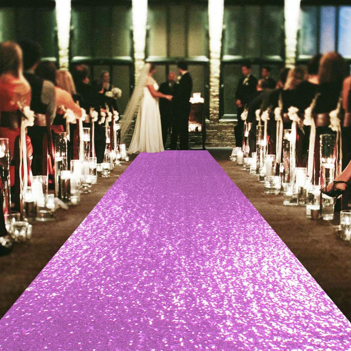 ShinyBeauty Lavender Carpet Runner for Party 2x15Ft Sequin Aisle Runners for Weddings Sparkly Floor Carpet Rug for Outdoor Indoor Ceremonies Decor