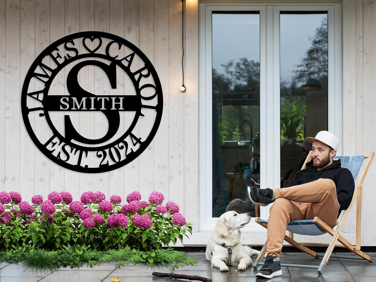 Personalized Custom Split Letter Family Name Sign, Large Metal Decor, Established Sign, Anniversary Wedding Gift