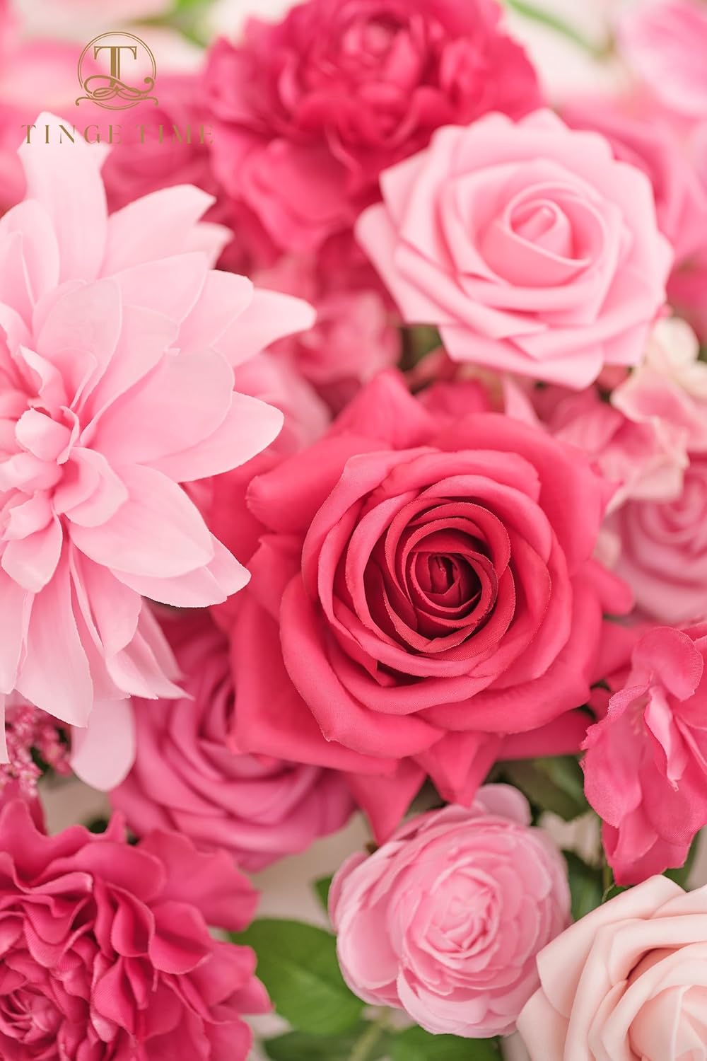 TINGE TIME Artificial Sweetheart Flower Swag with Table Cloth and Table Runner, Pack of 3 Floral Arrangement for Wedding Sweetheart Table Centerpiece Decoration Valentine's Day (Hot Pink)