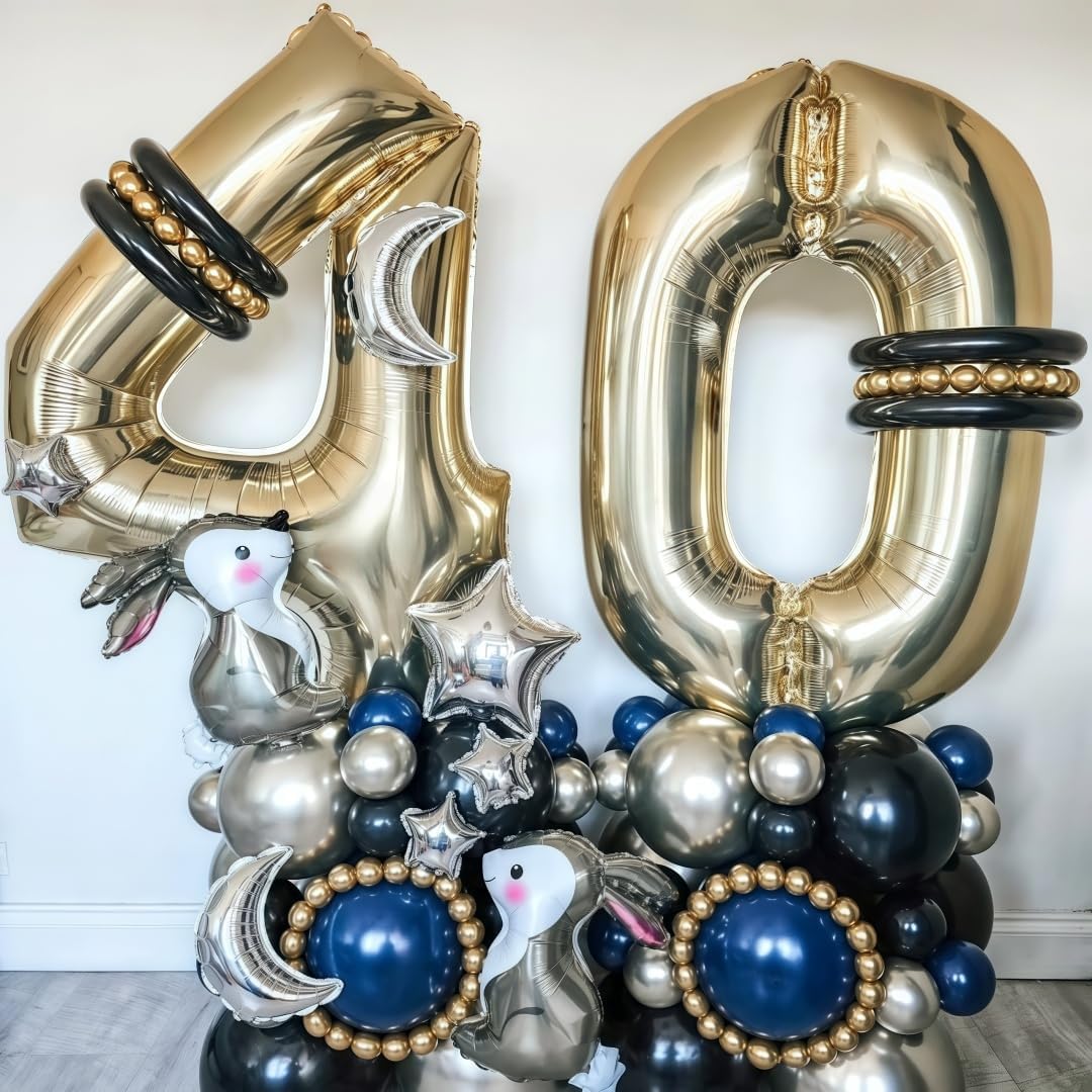 Champagne Gold 9 Balloon,40 Inch Light Gold Number 9 Balloon Big Foil Mylar Helium 9 Balloon for Birthday Party